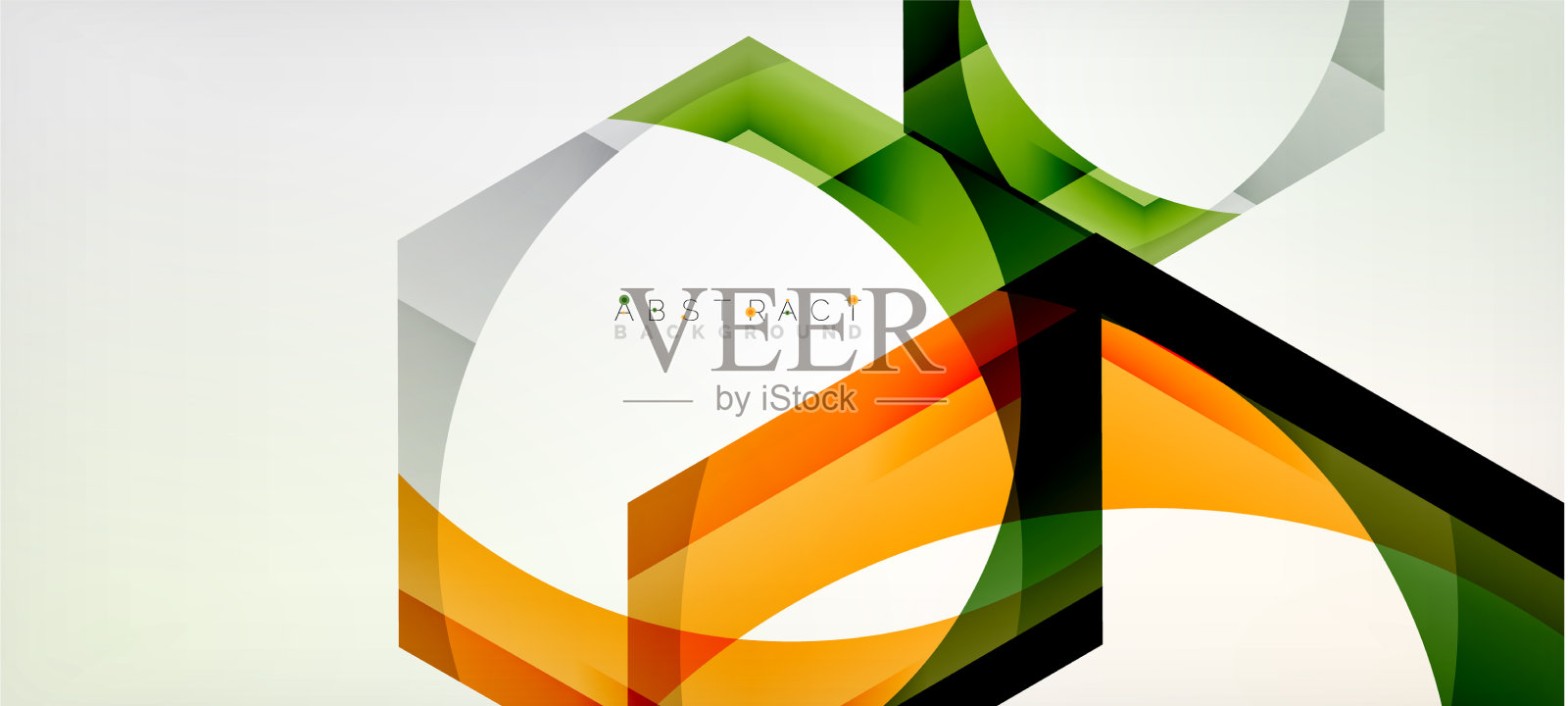 透明六边形几何形状抽象插画图片素材