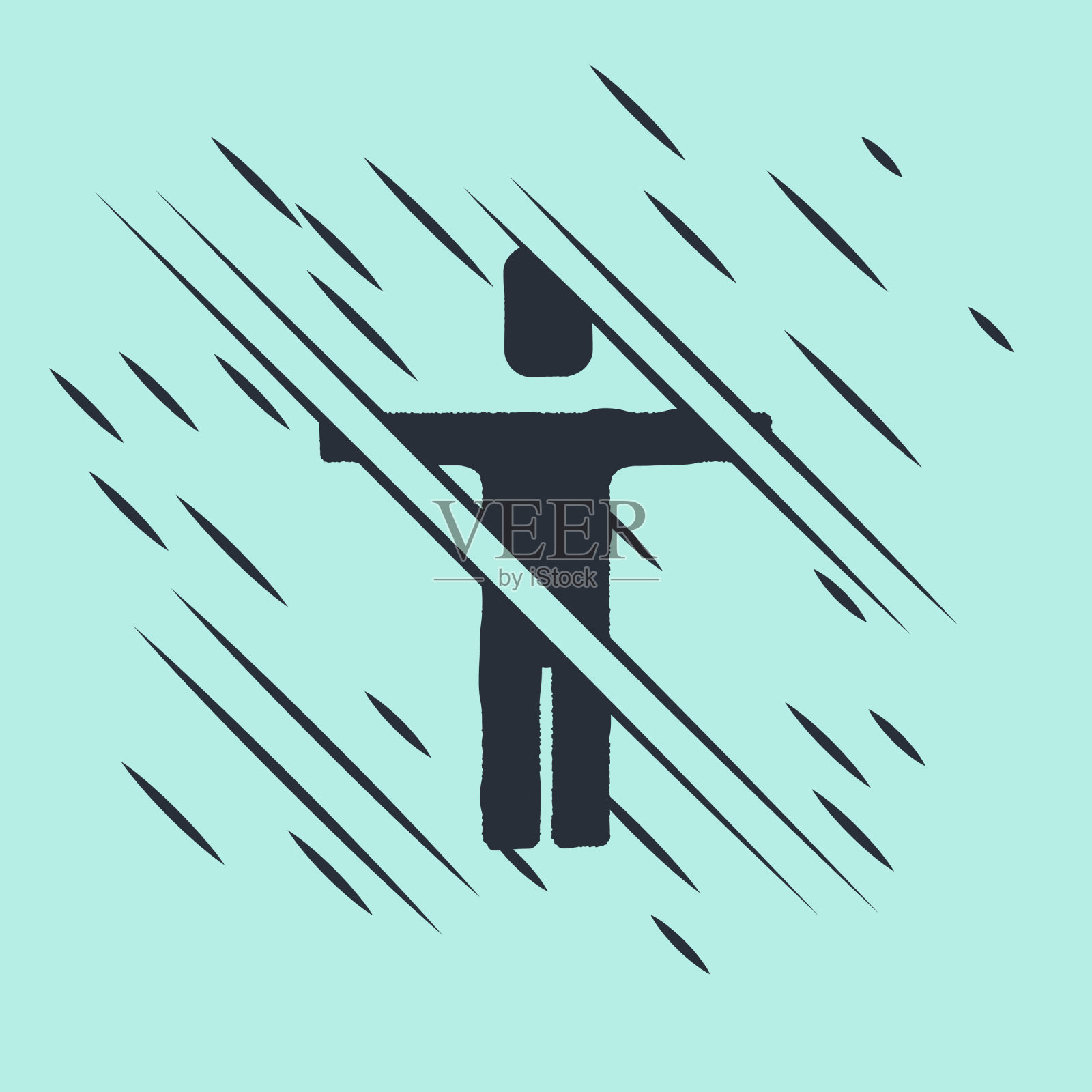 黑色猎头图标孤立在绿色上插画图片素材