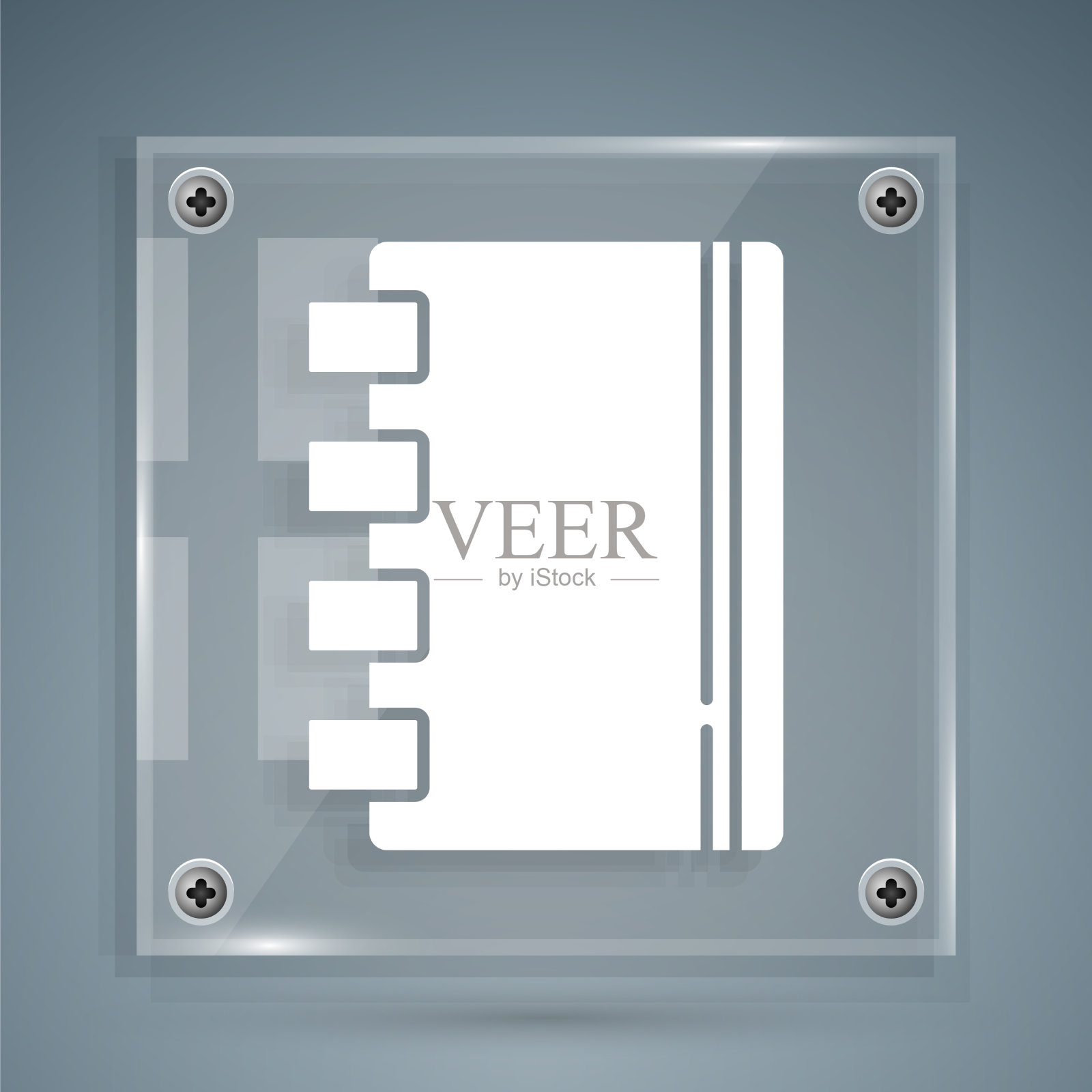 白色笔记本图标孤立在灰色背景图标素材