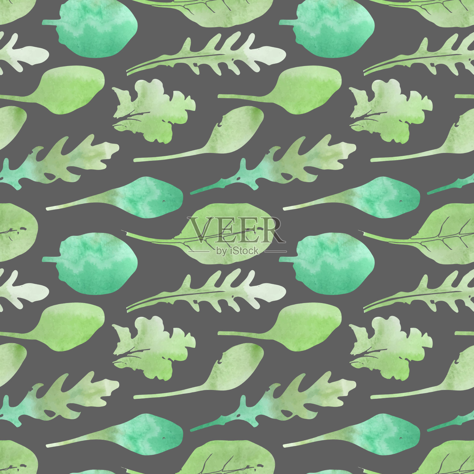 水彩无缝模式插画图片素材