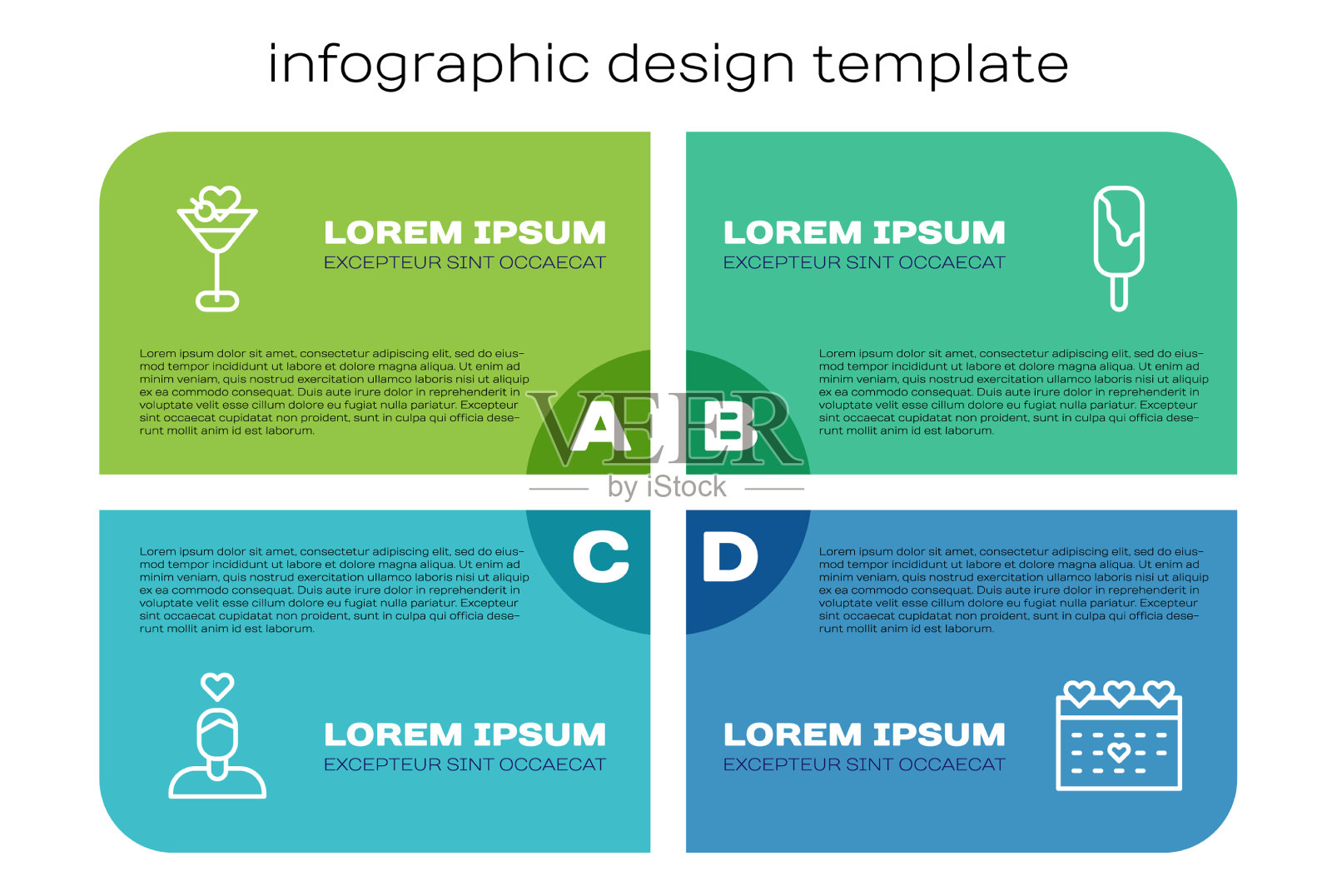 订行情侣马提尼酒杯日历插画图片素材