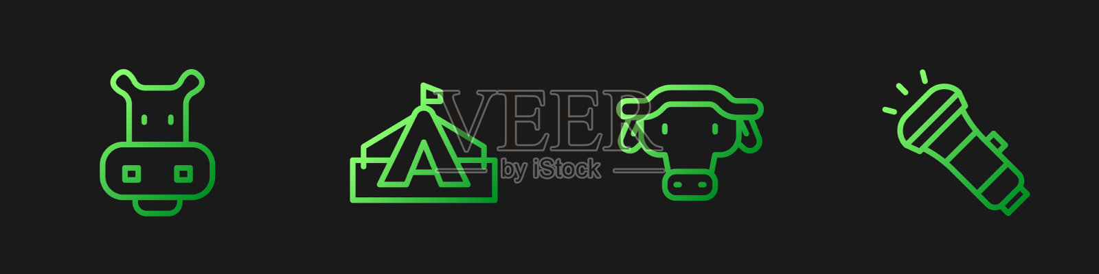 定线非洲水牛头河马还是图标素材