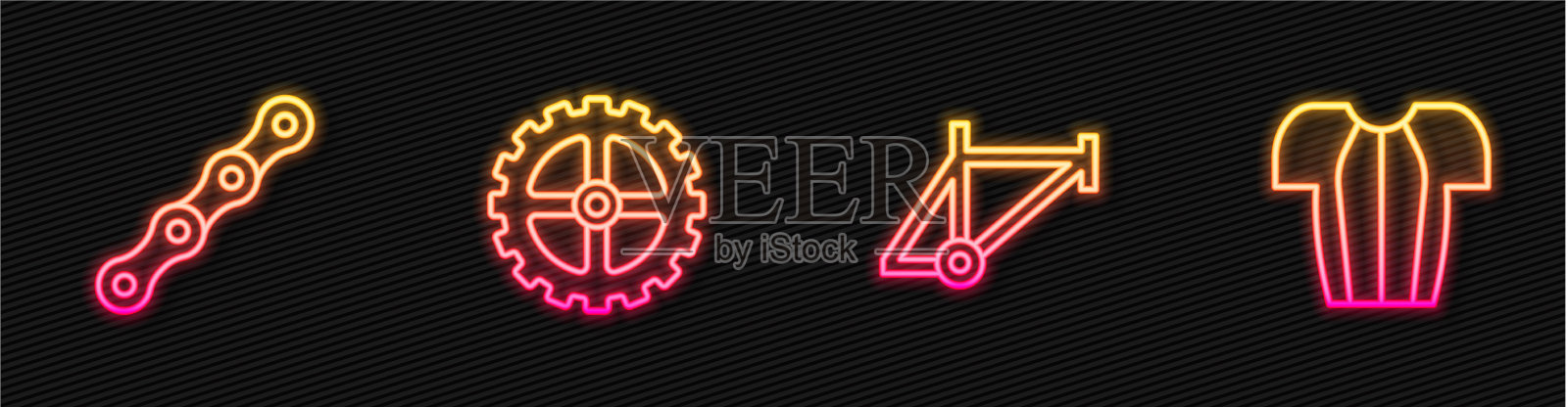 套线自行车车架链条链轮曲柄和插画图片素材