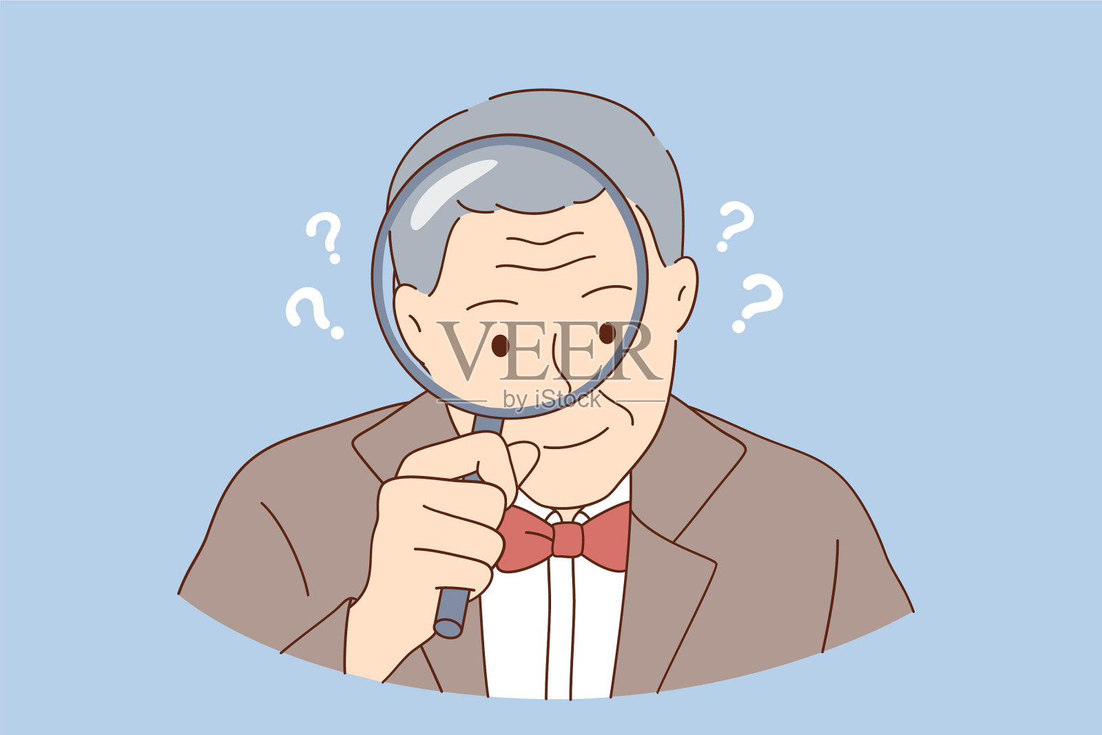 有趣的老年人肖像概念插画图片素材