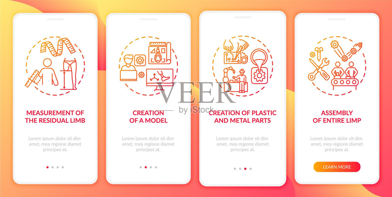 假肢制造车载移动应用程序插画图片素材