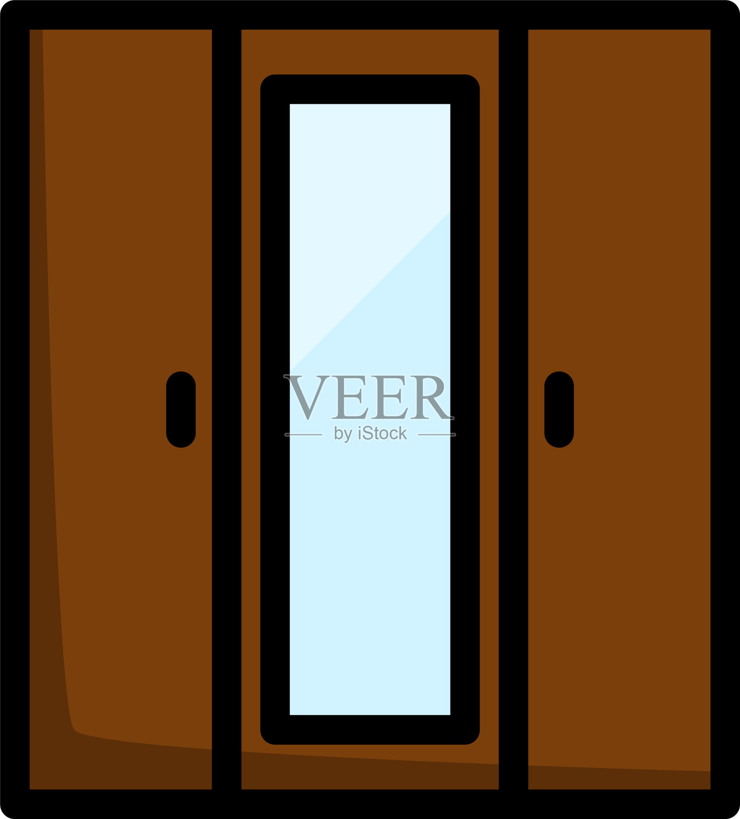 带有镜像图标的衣柜设计元素图片