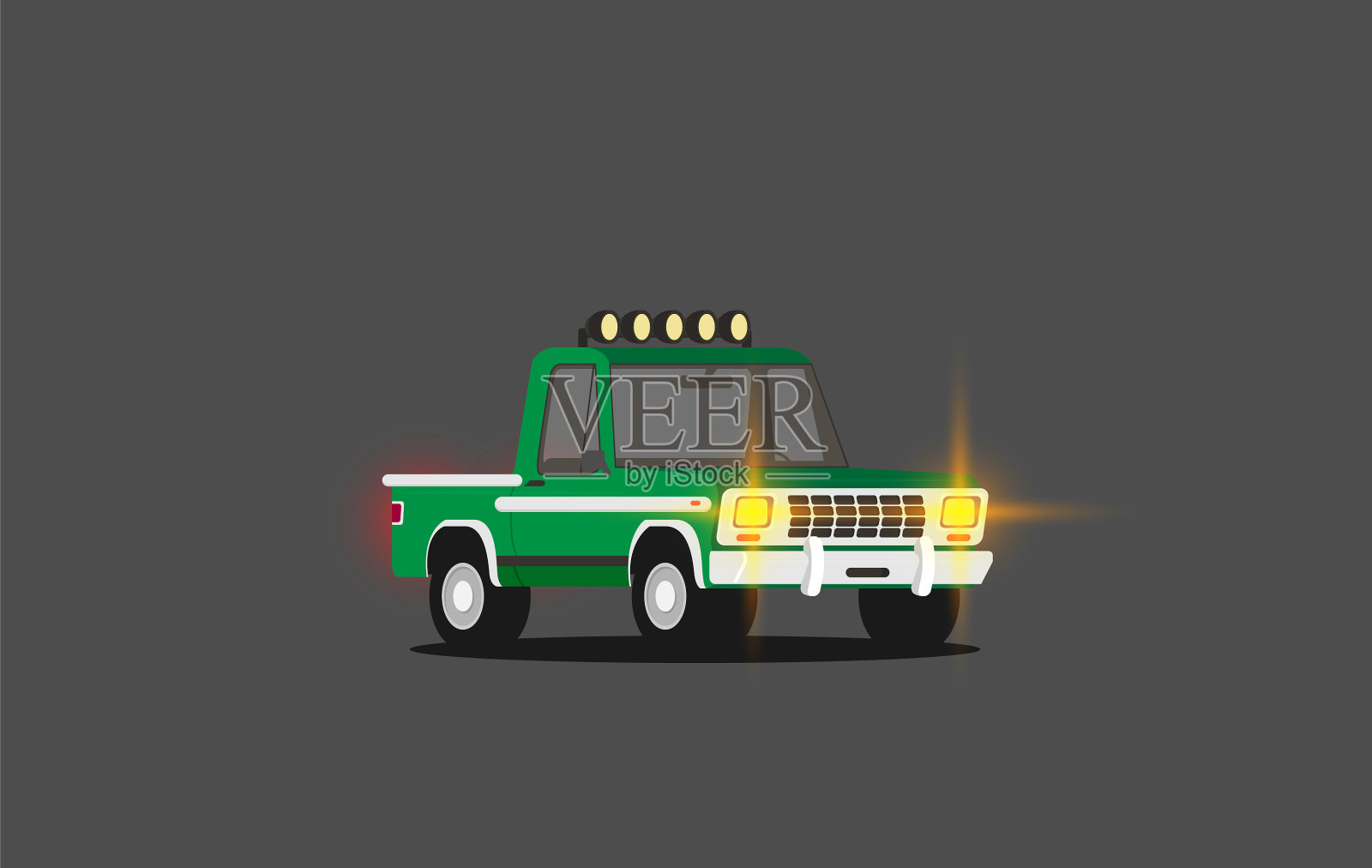 越野汽车隔离在彩色背景怪物插画图片素材