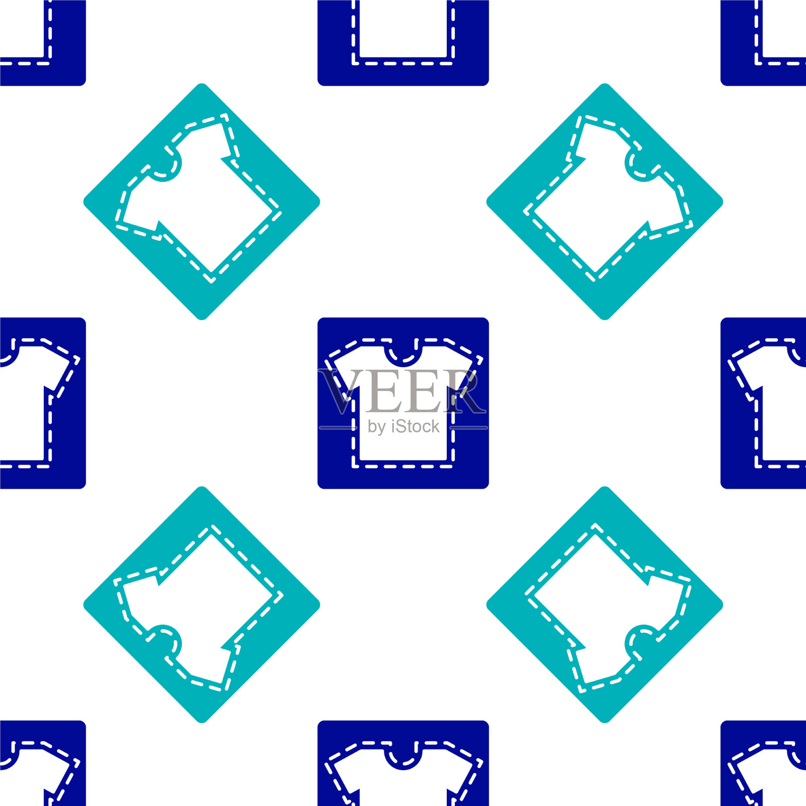 蓝缝图案图标隔离无缝图案插画图片素材