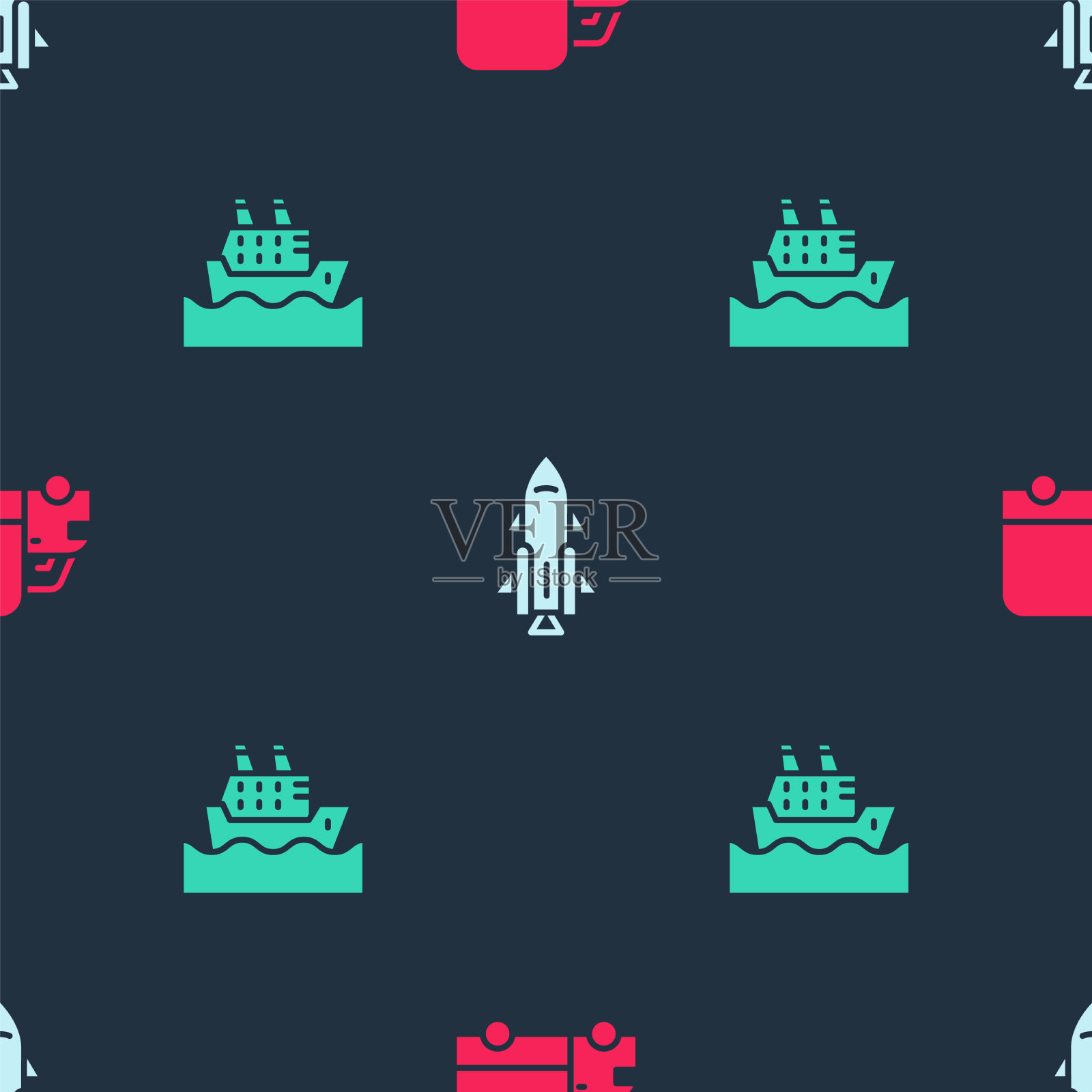 用火点燃运载货车火箭船图标素材