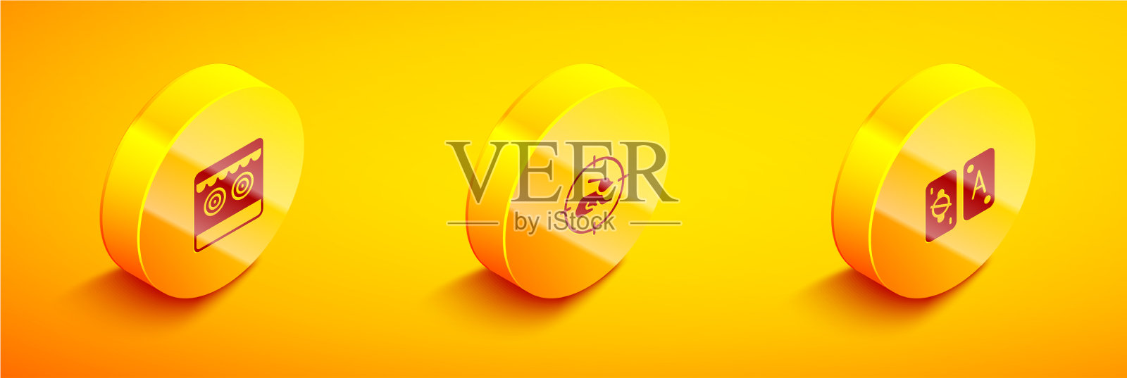 设置等距射击场狩猎兔子图标素材