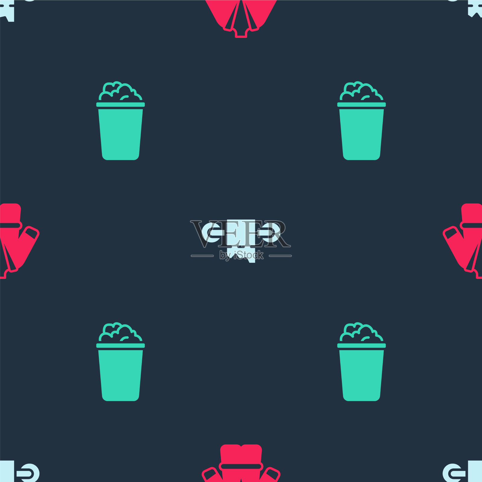 将浴袍卫生纸卷和桶装在一起图标素材