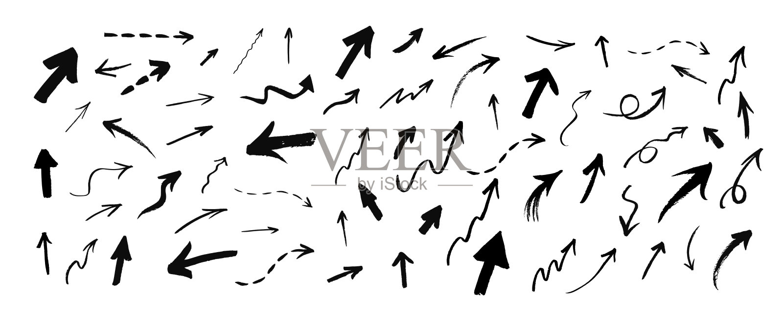 矢量集手绘垃圾箭头设计元素图片