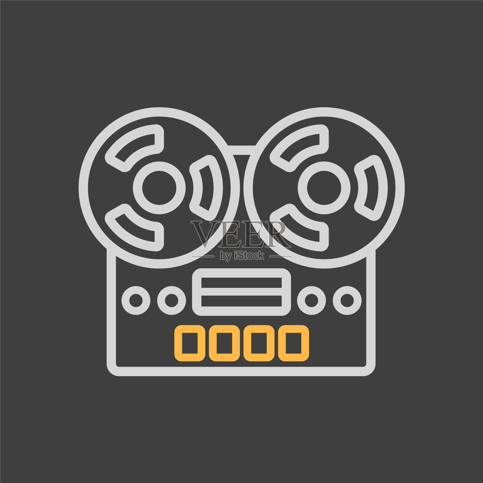 老式筒管磁带播放器录音机设备图标图标素材