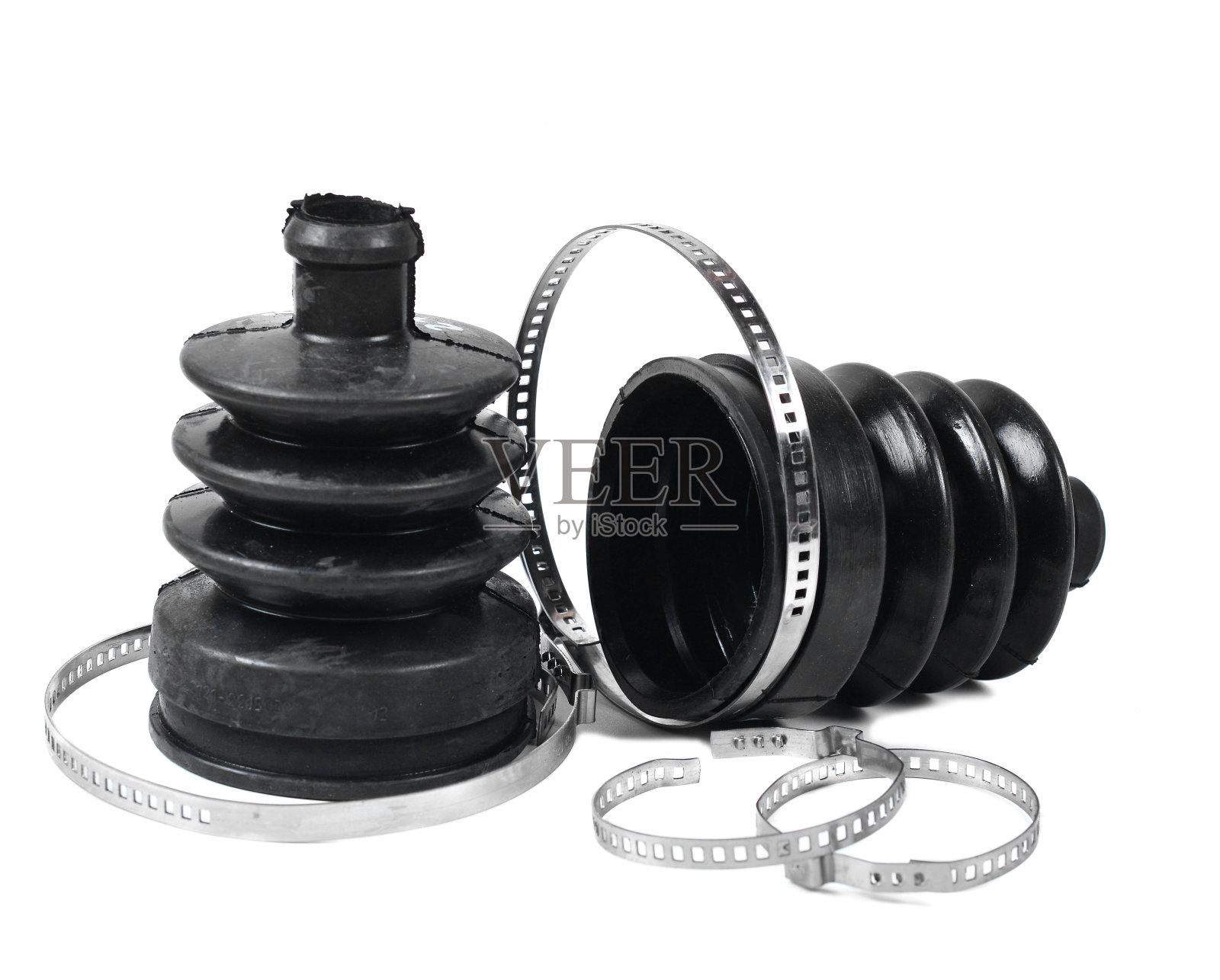 花药从CV连接与金属带。概念汽车维修和服务。孤立在白色的。照片摄影图片