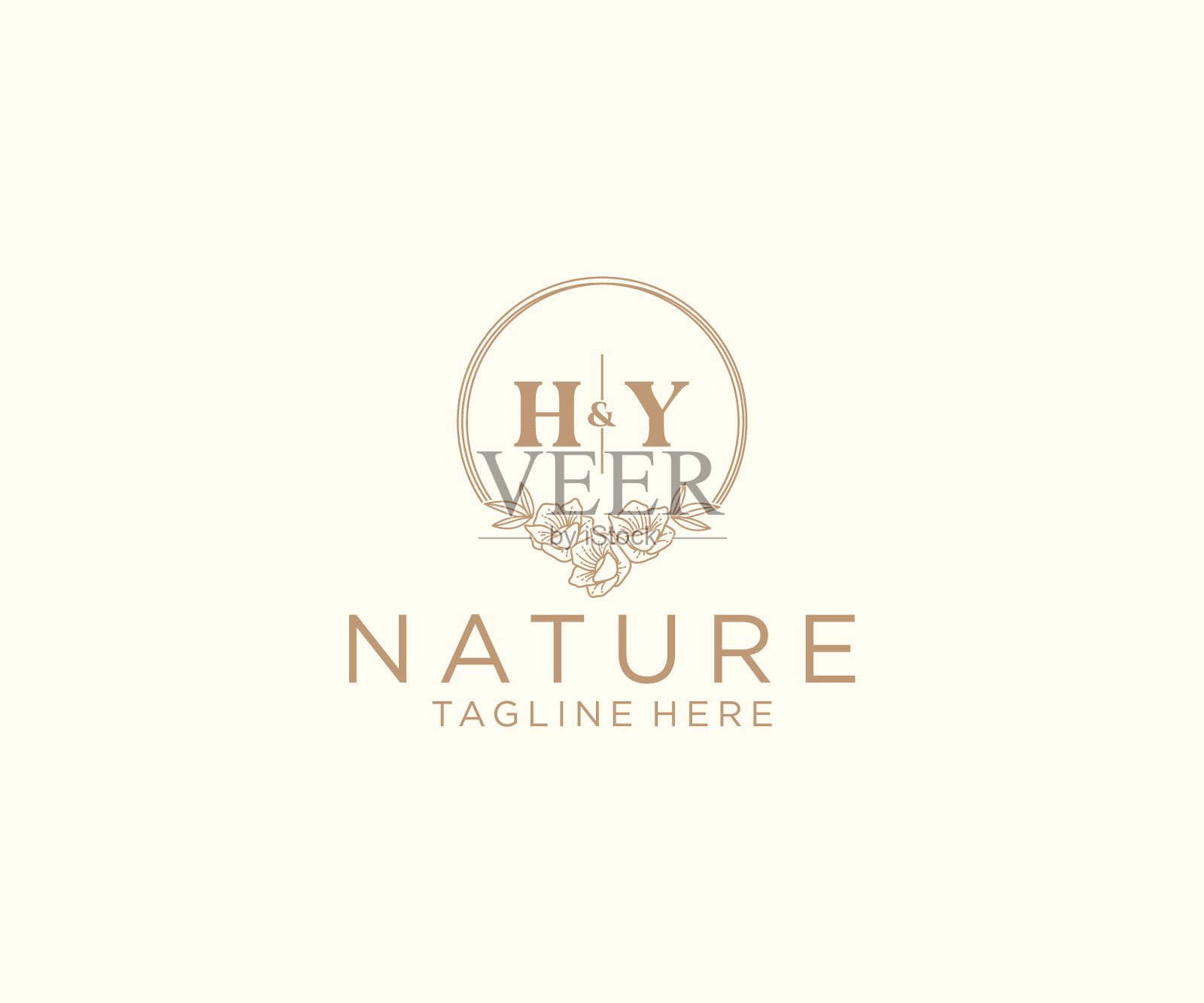 字母的首字母，植物的框架插画图片素材