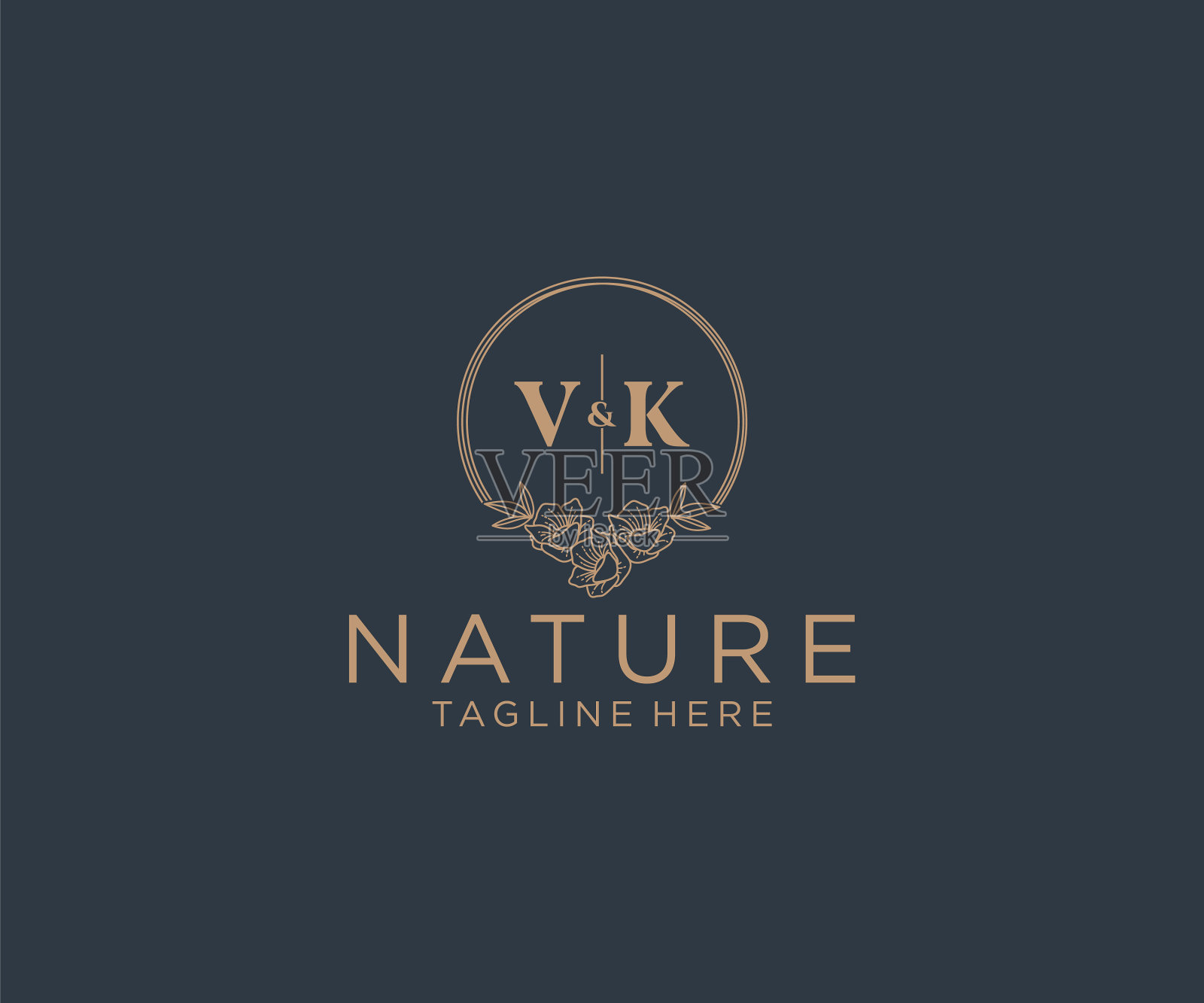 首字母，花框架，植物的插画图片素材