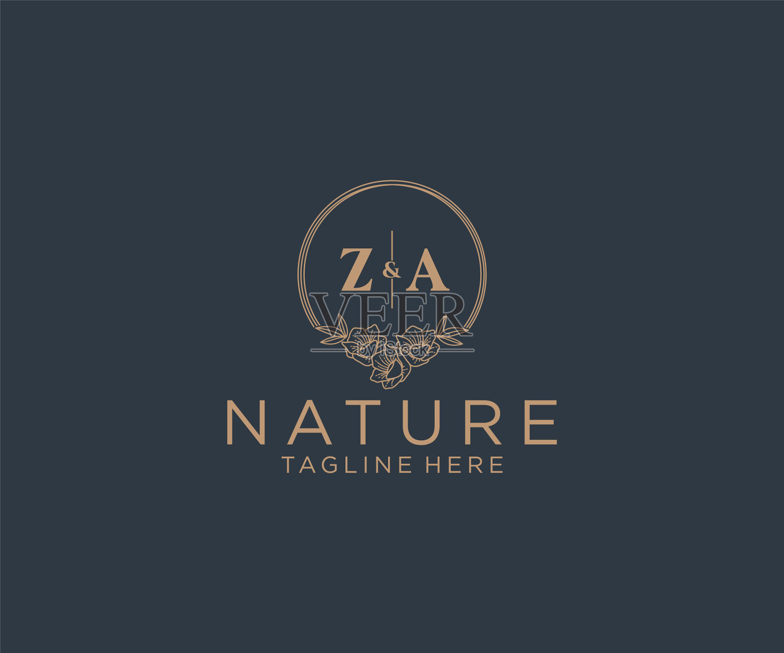 首字母扎，花框架植物插画图片素材