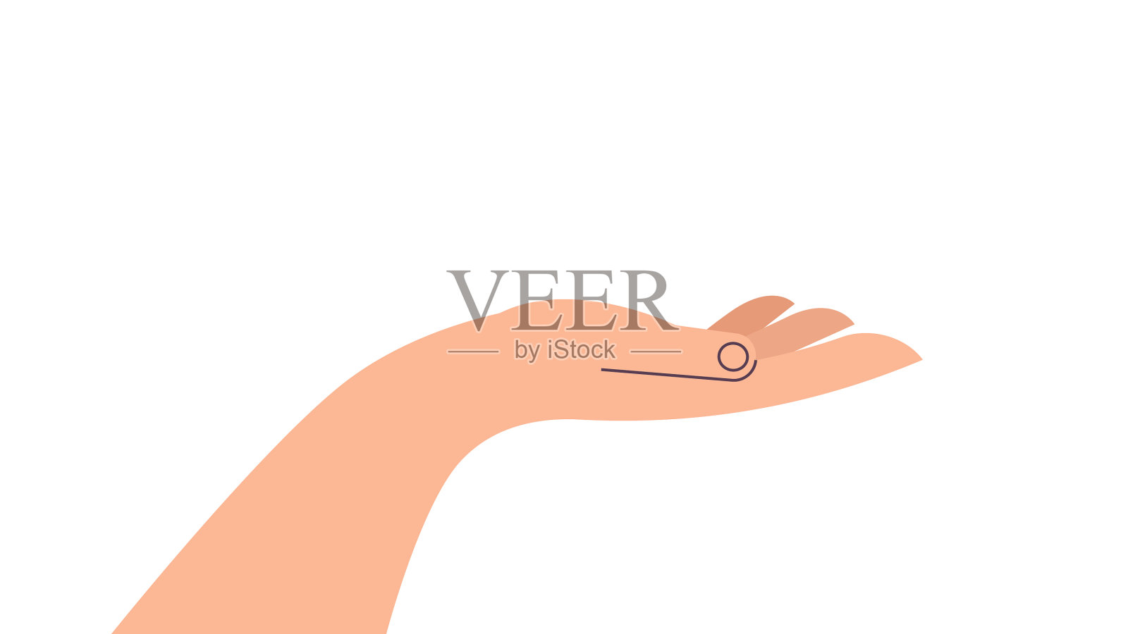 人的手拿着东西做水平的手势插画图片素材