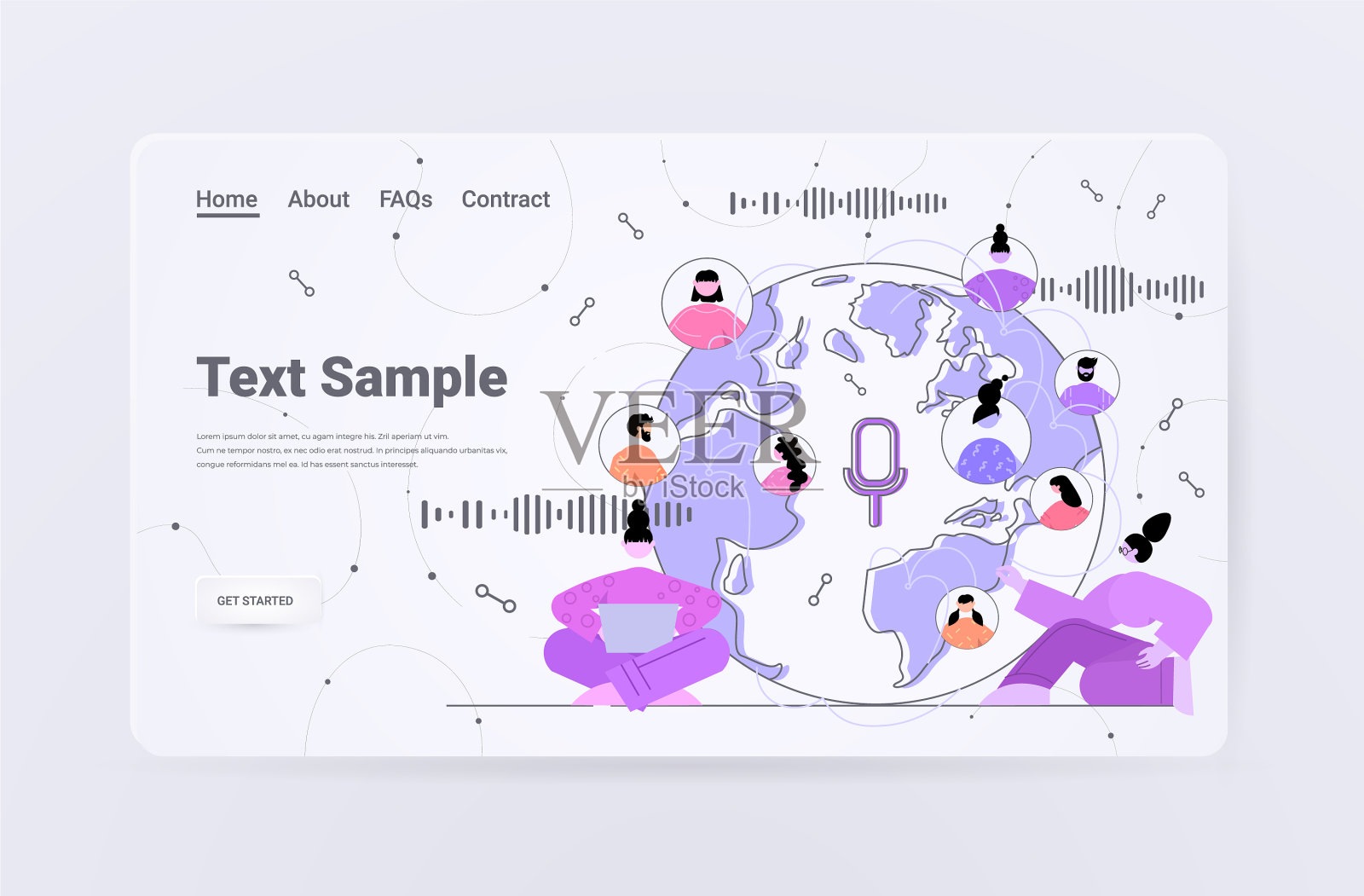 人们交流语音信息，语音聊天插画图片素材