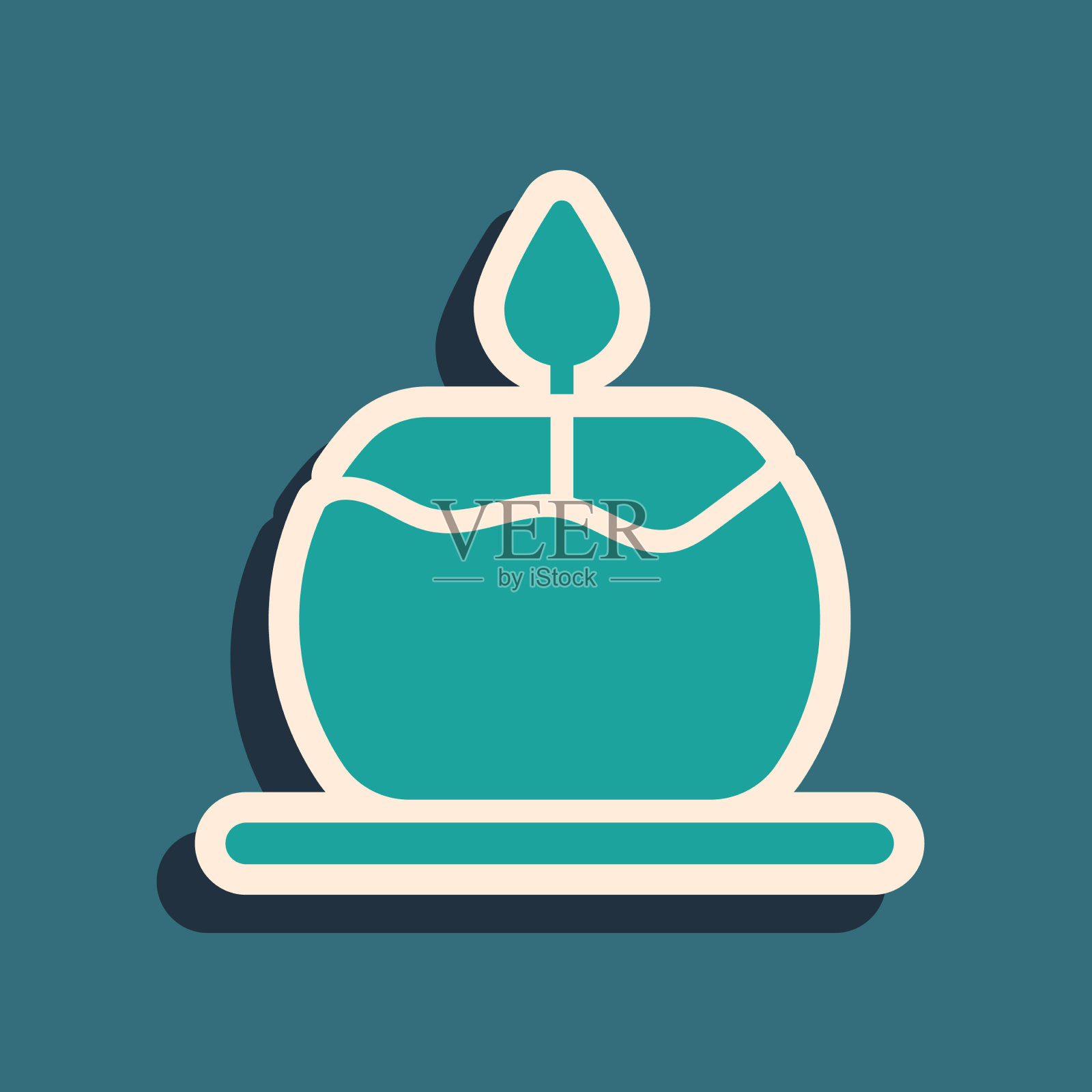 绿色香气蜡烛图标孤立在绿色插画图片素材