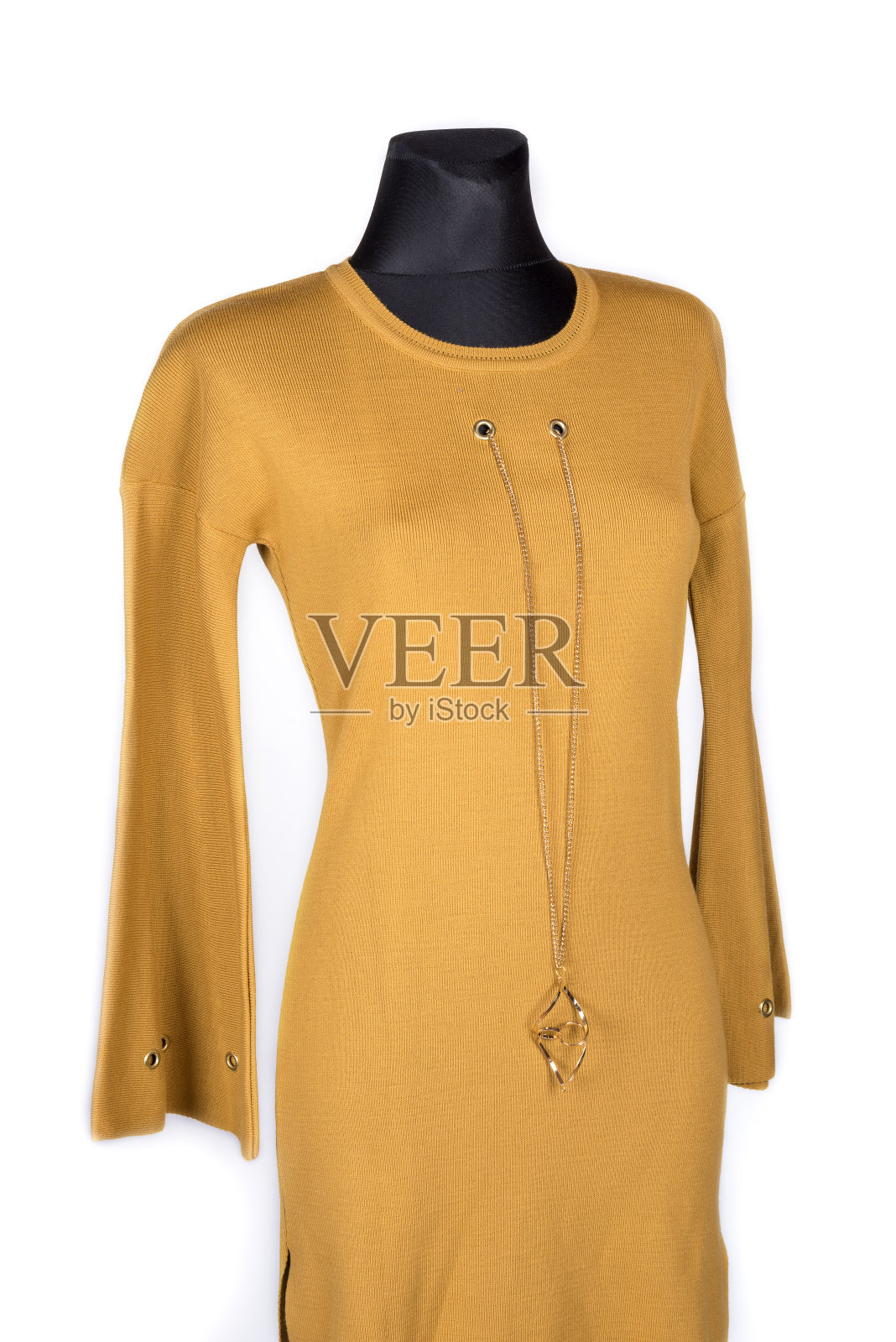 现代女性穿着白色的小雕像照片摄影图片