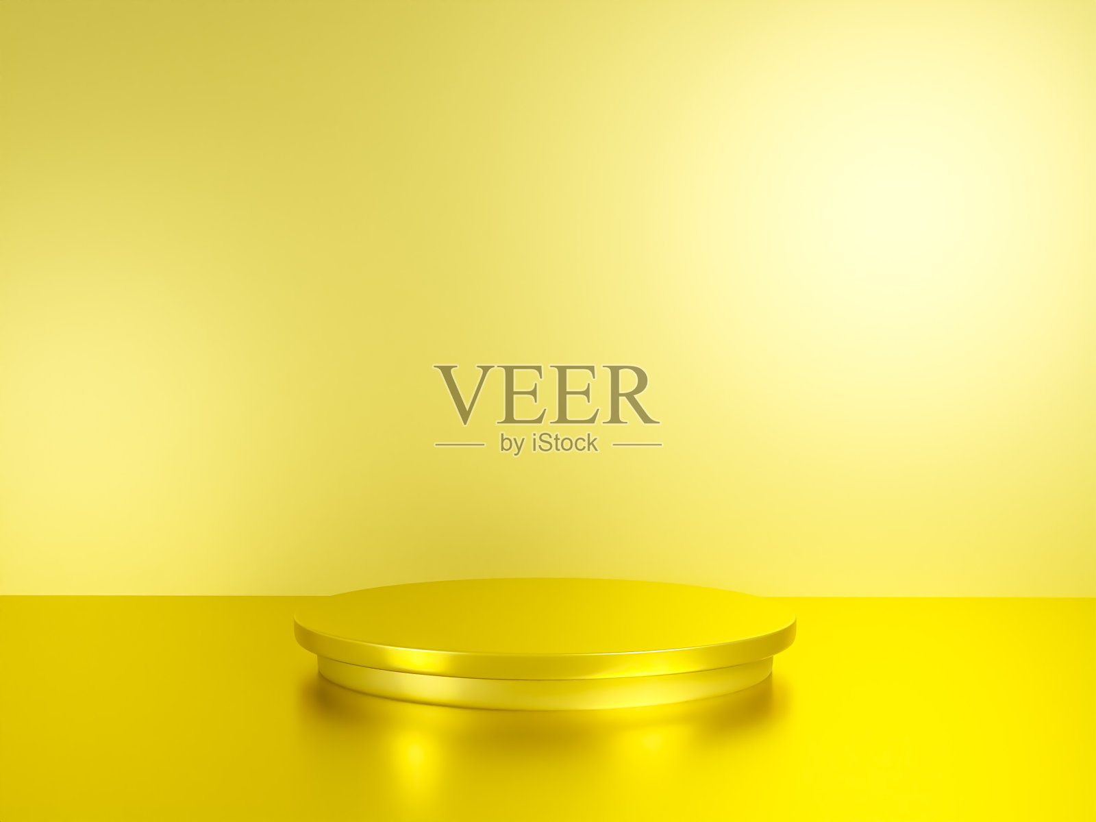 场景与黄色讲台模拟展示在极简主义风格与复制空间，3d渲染抽象背景设计照片摄影图片