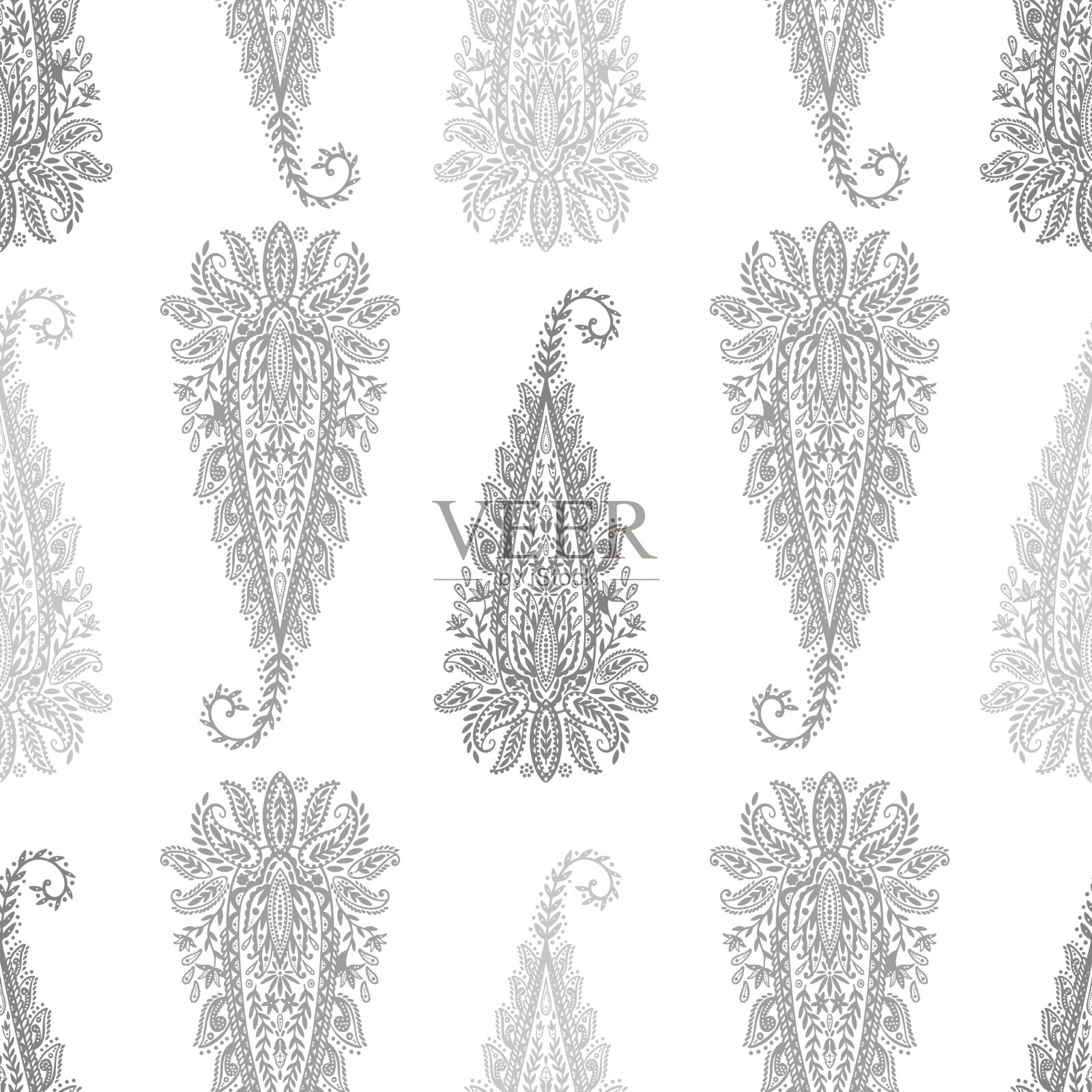 无缝花纹涡纹装饰民间花插画图片素材