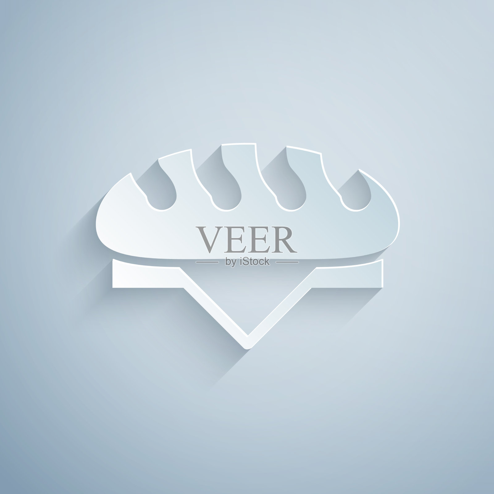 纸切面包条图标孤立在灰色插画图片素材