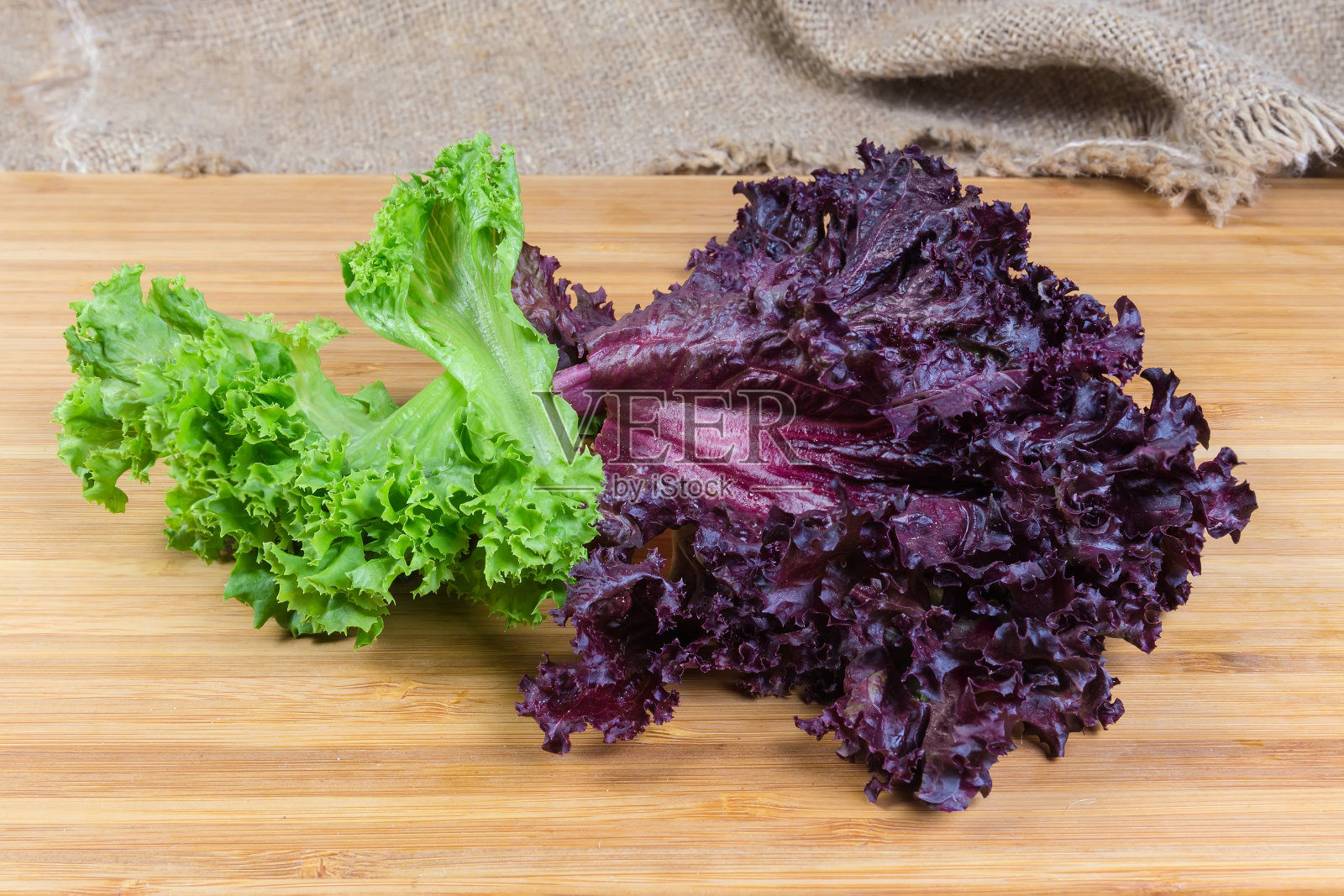 莴苣的叶子有红色和绿色品种，表面是木质的照片摄影图片