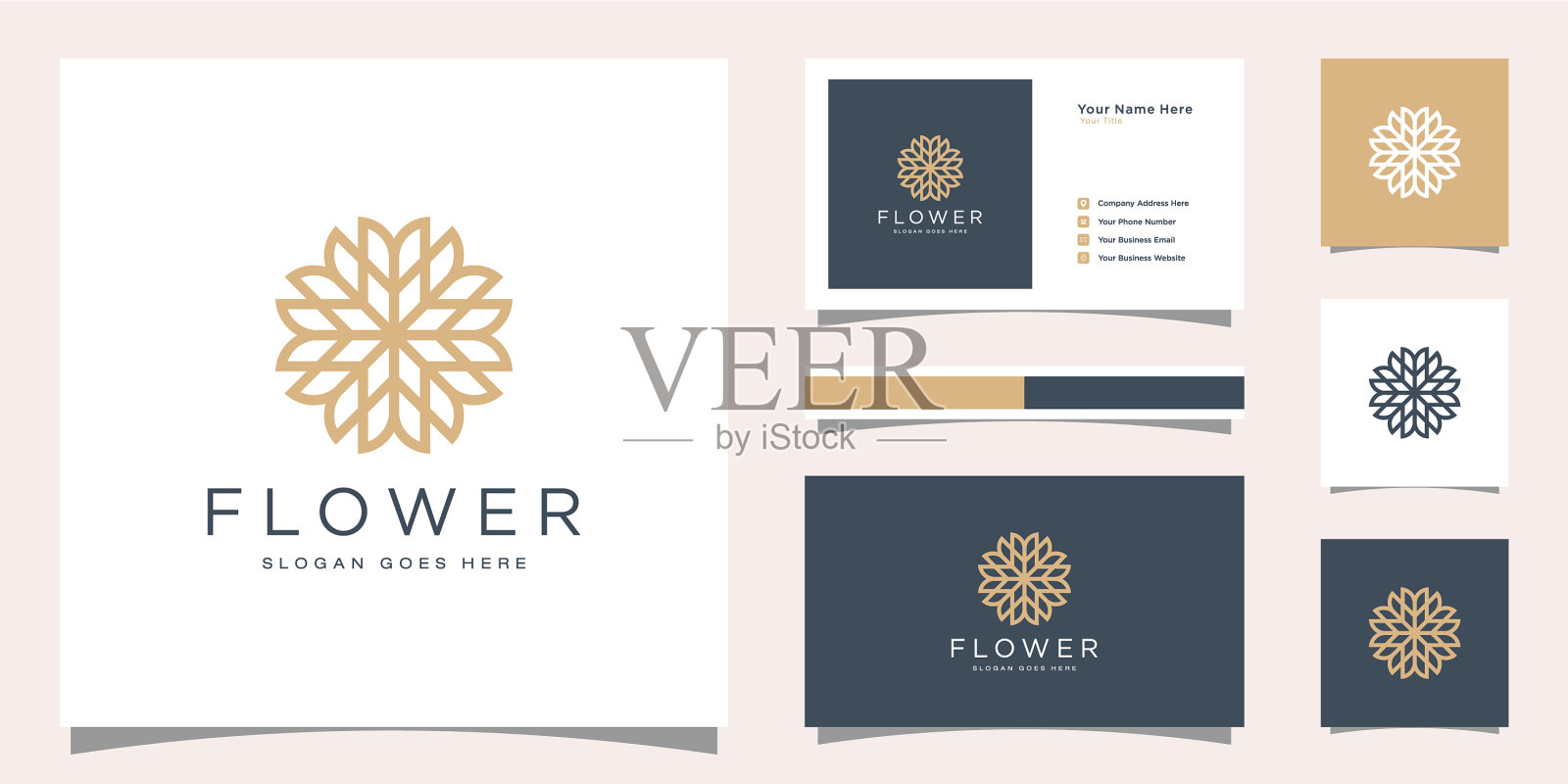 简约优雅的花玫瑰奢华美丽插画图片素材