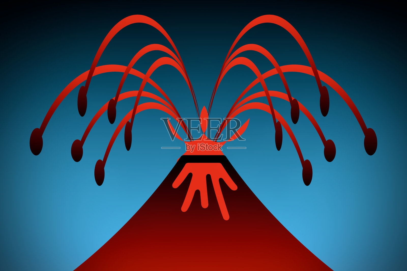 火山喷发插画图片素材