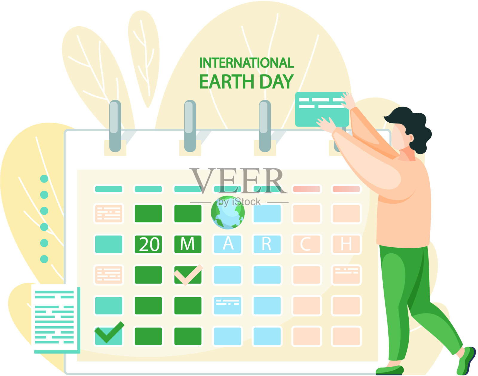 气候和天气改变了地球生态友好插画图片素材
