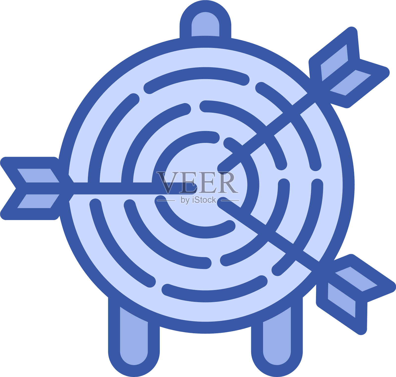 射手目标图标轮廓风格设计元素图片