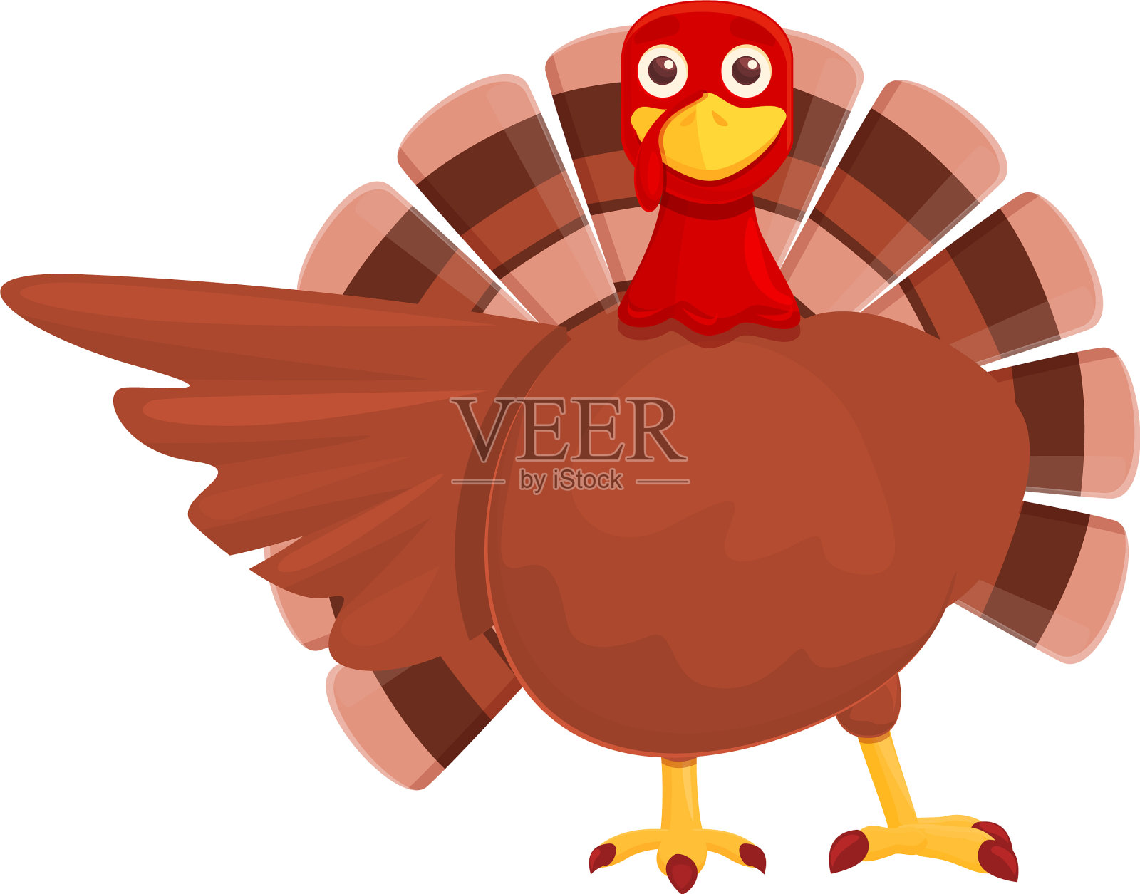 感恩节火鸡秀图标卡通风格设计元素图片