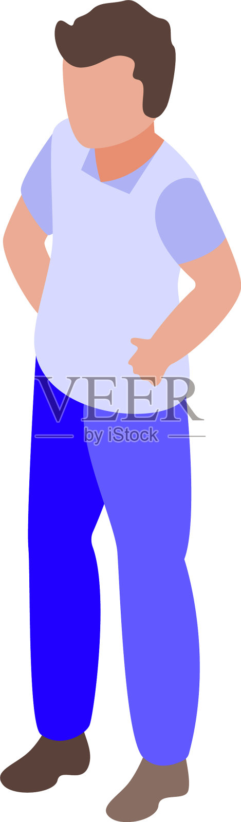 不听话的准备男孩图标等距风格插画图片素材