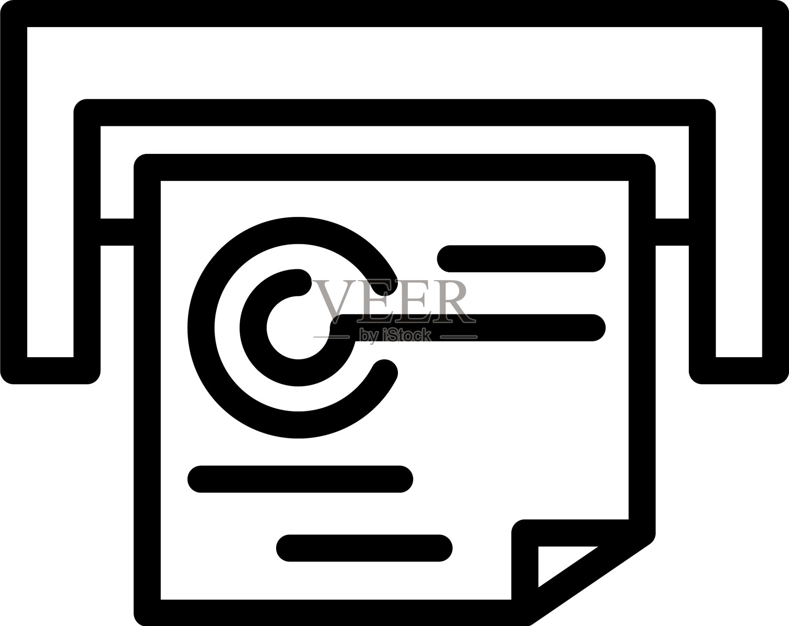 打印文件图标大纲样式插画图片素材