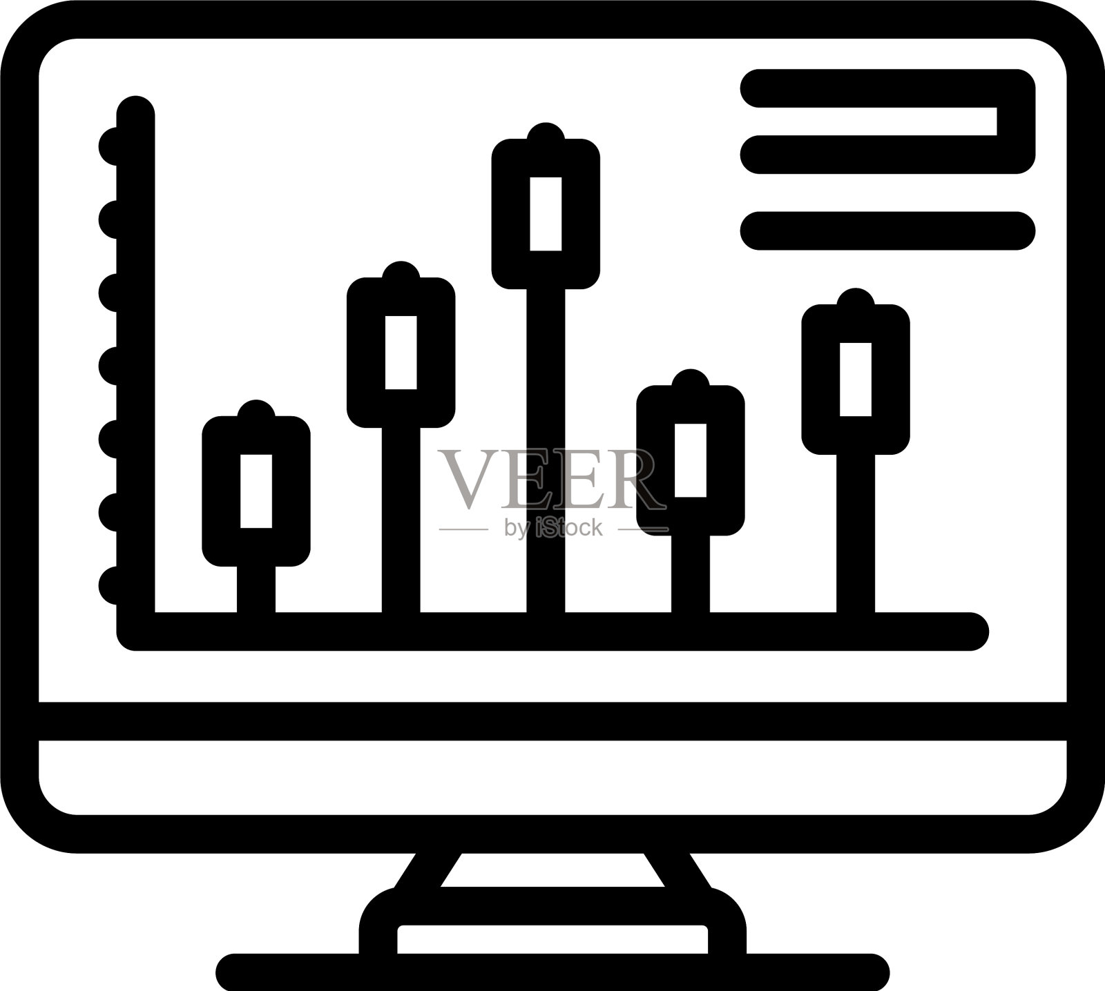 市场调研图标轮廓风格插画图片素材