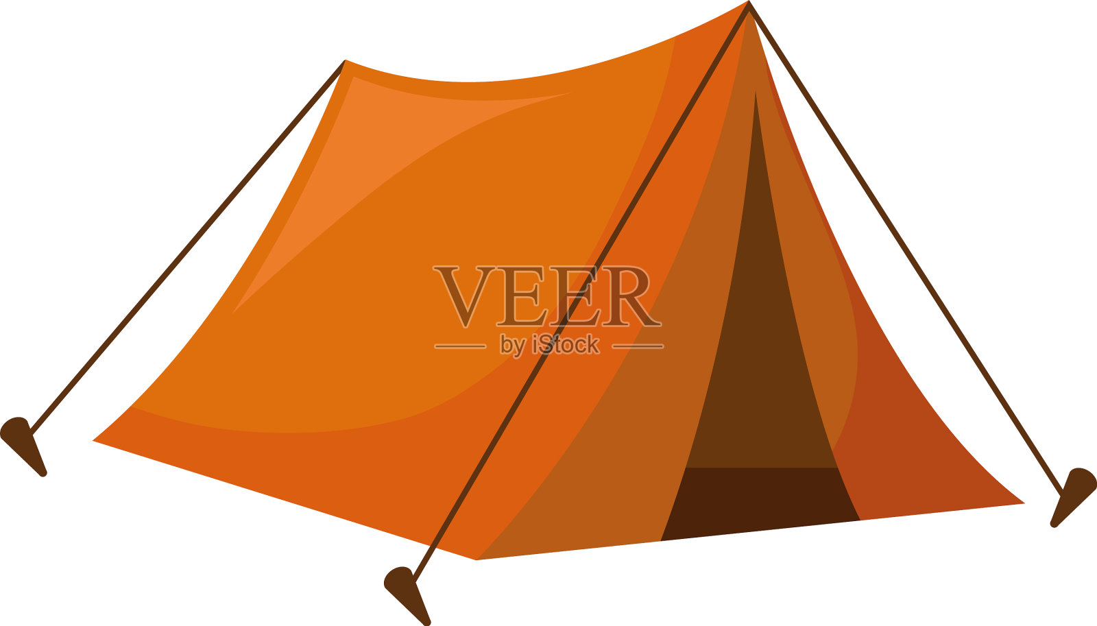 橙色帐篷图标插画图片素材