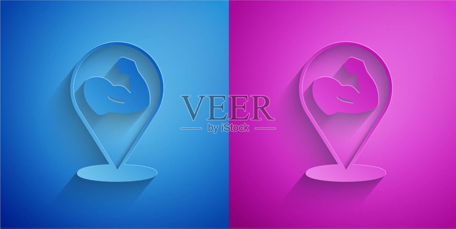 剪纸健美运动员显示他的肌肉图标图标素材