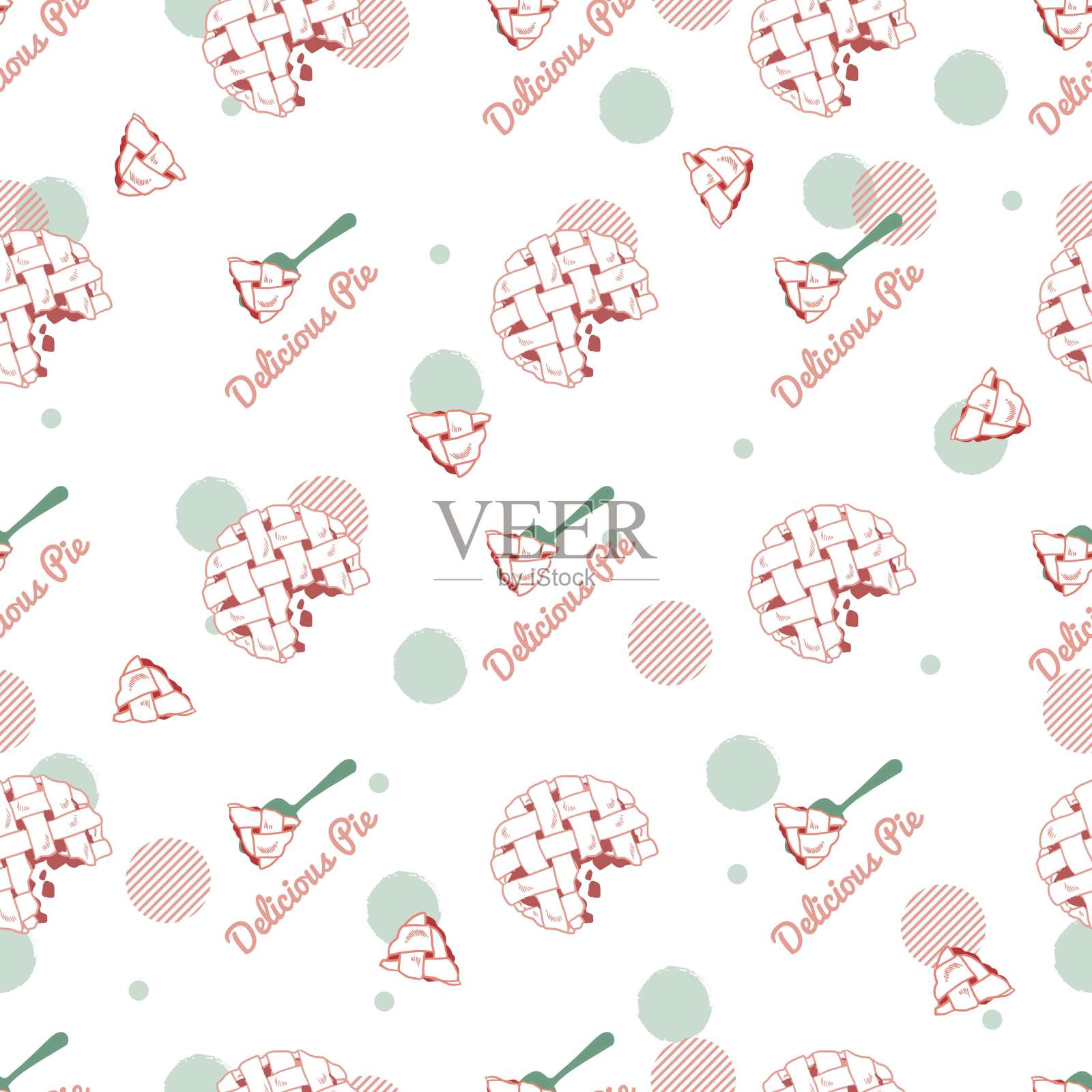 美味的自制甜点矢量图形艺术无缝图案插画图片素材