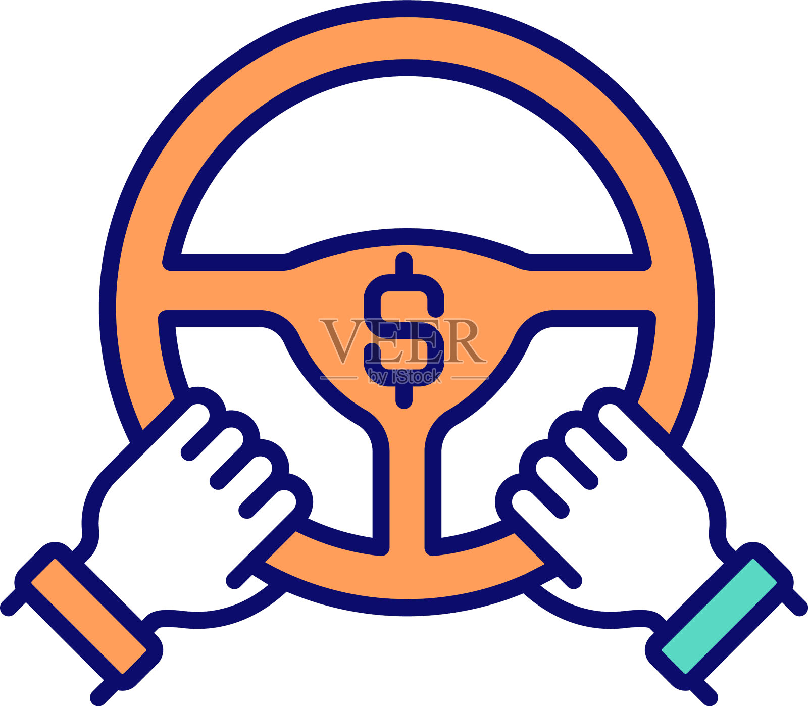 汽车购租RGB彩色图标设计元素图片