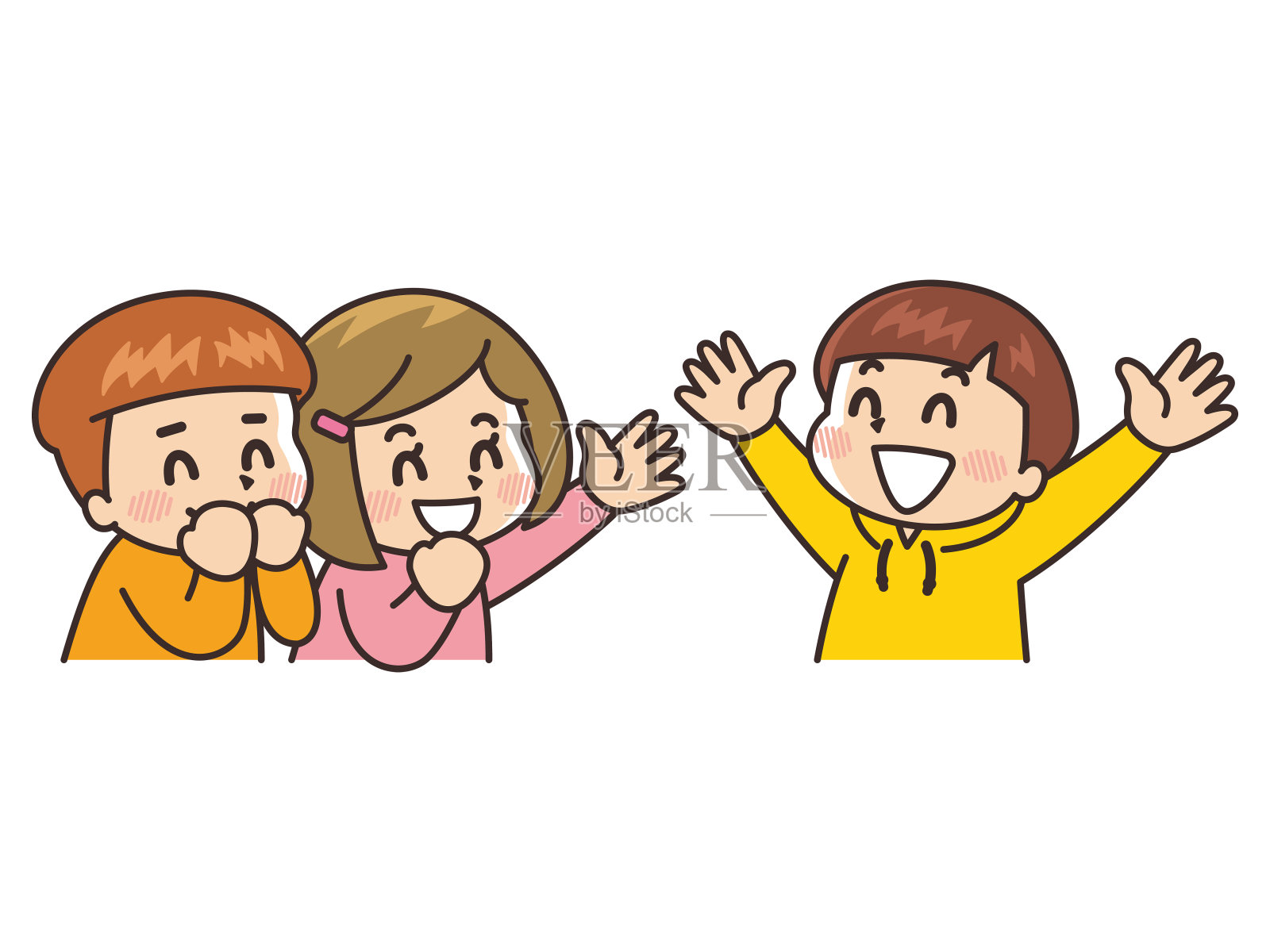 那孩子笑得很开心插画图片素材