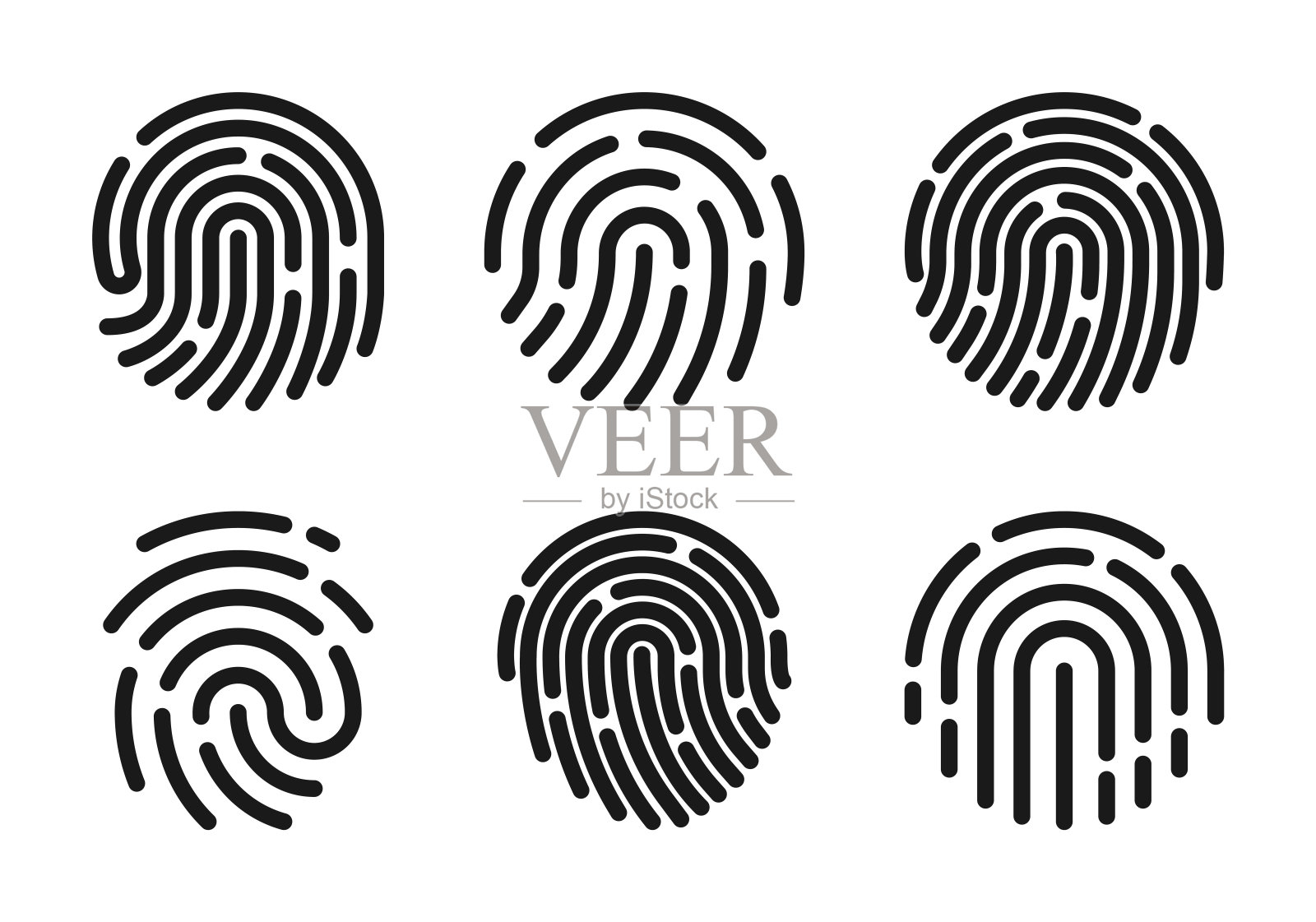 指纹锁。指纹向量插图插画图片素材