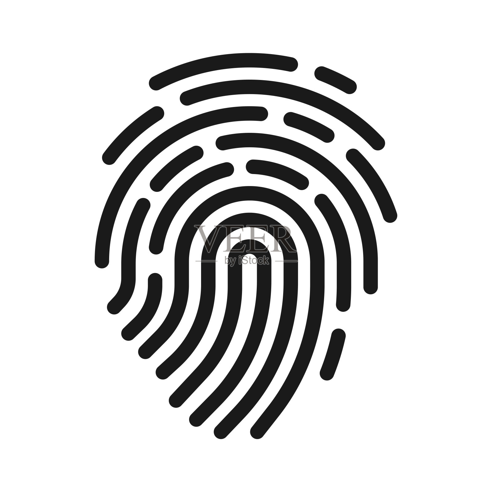 指纹锁。指纹向量插图插画图片素材