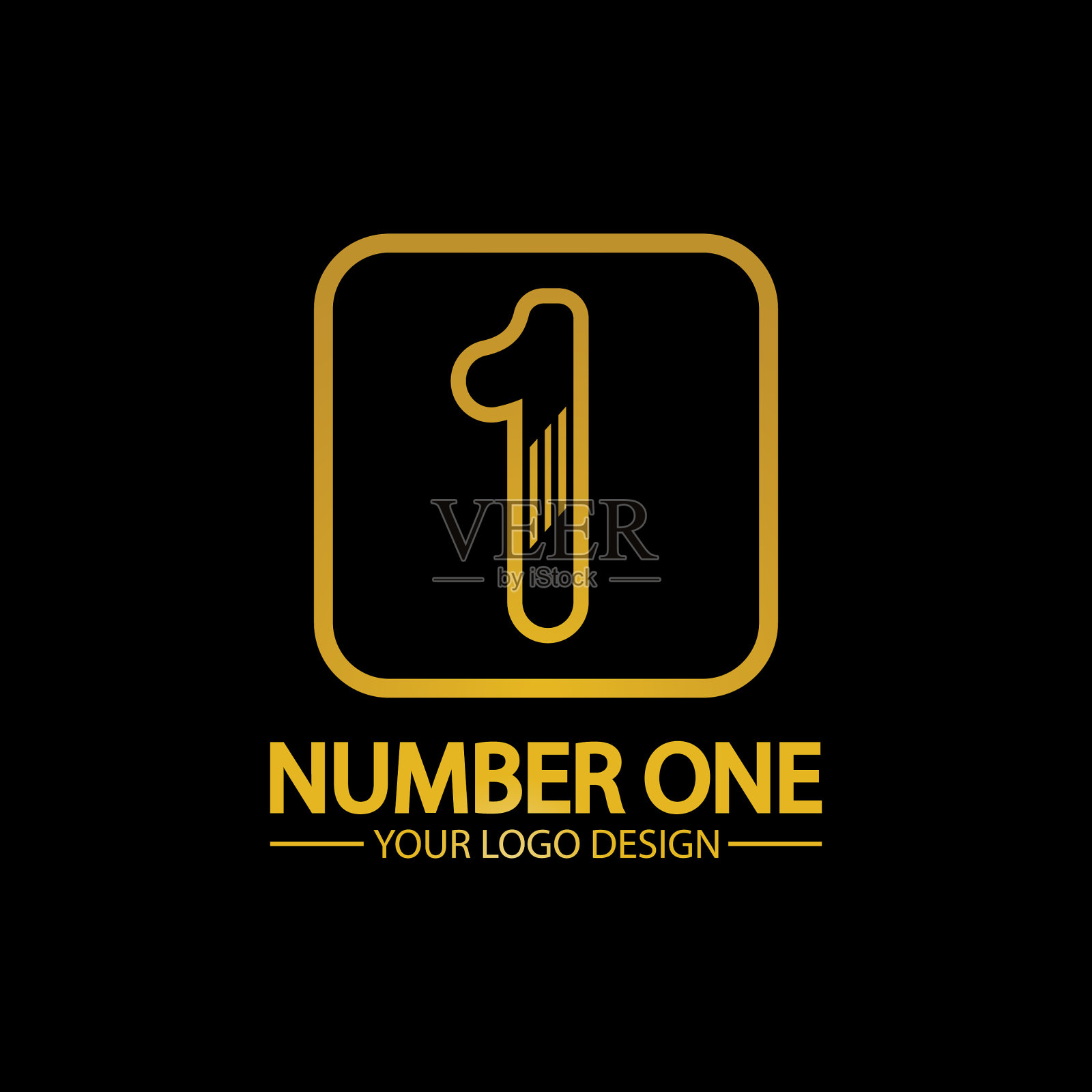 金色一号标志图标设计孤立黑色图标素材
