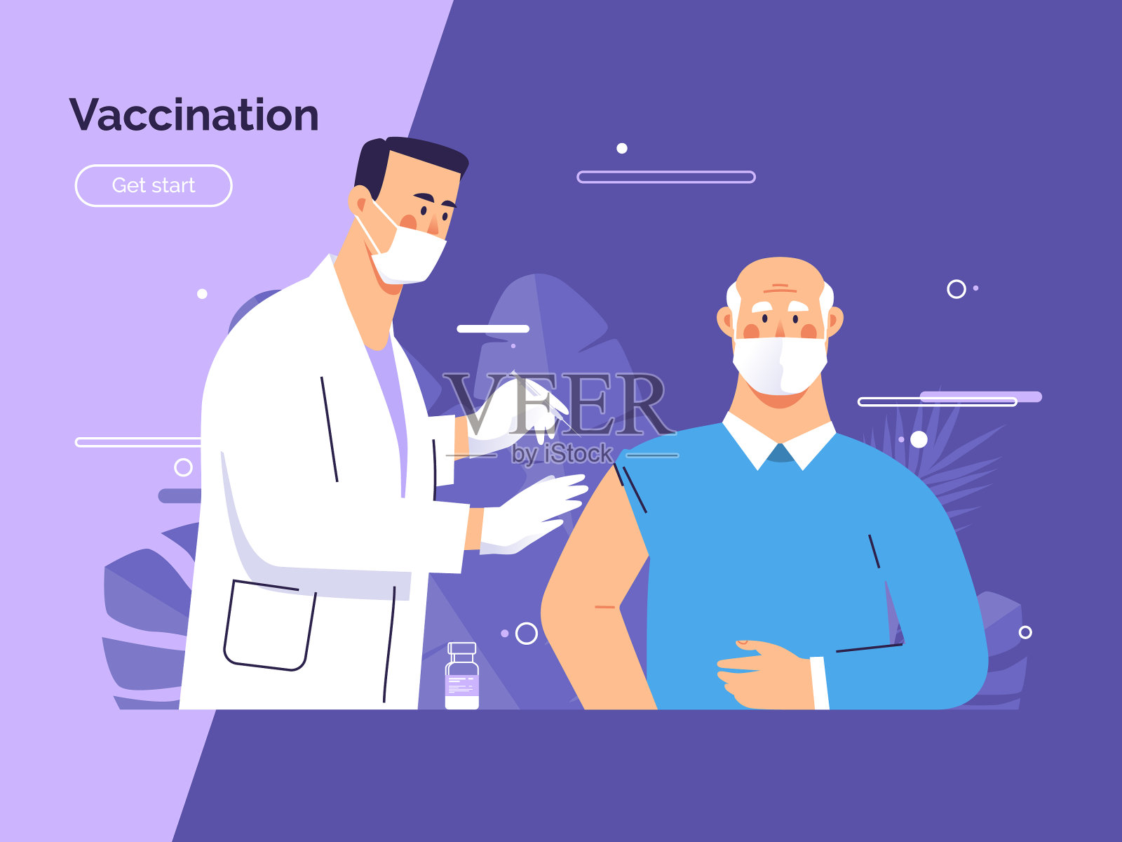 描绘一名男医生插画图片素材