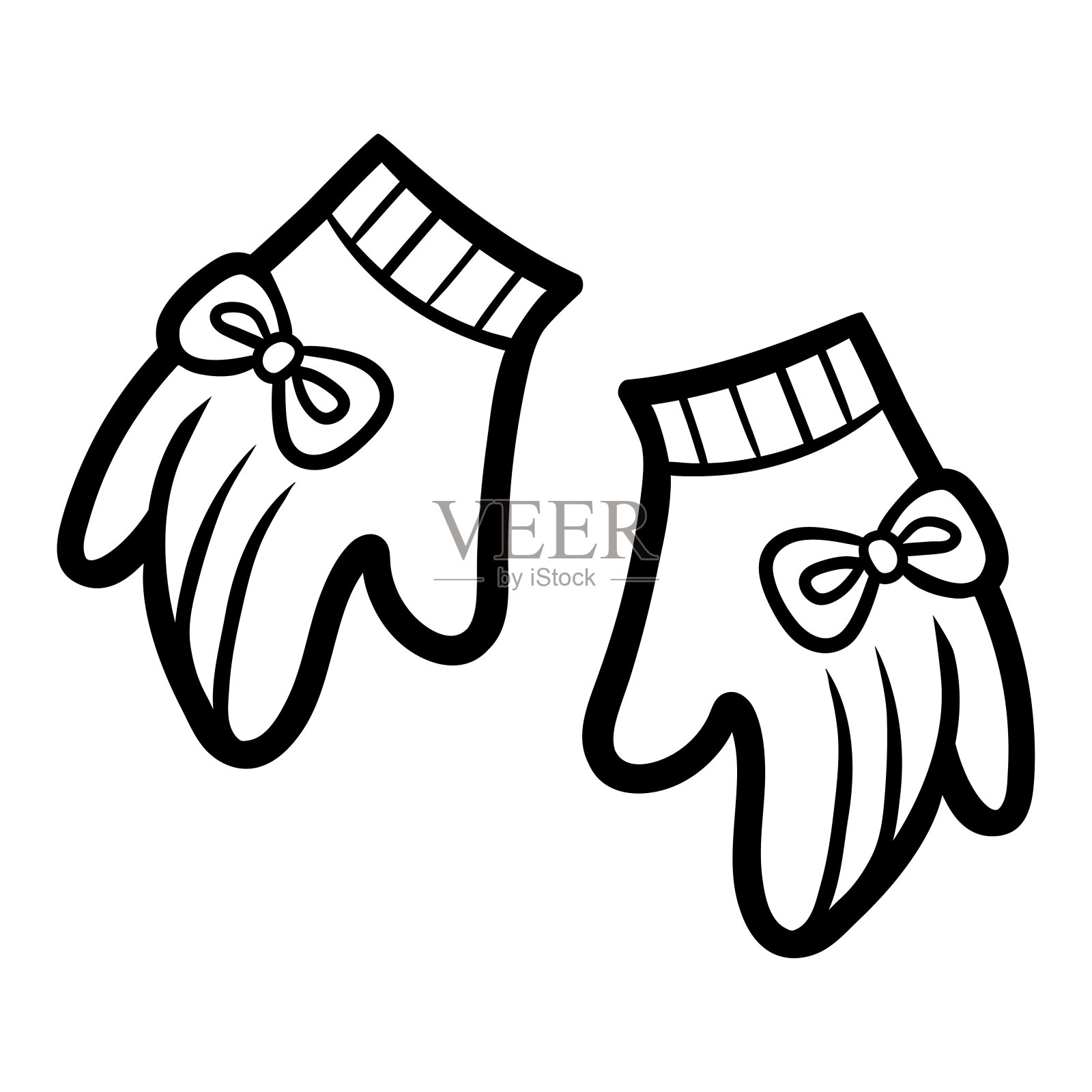 涂色书，女孩手套设计元素图片