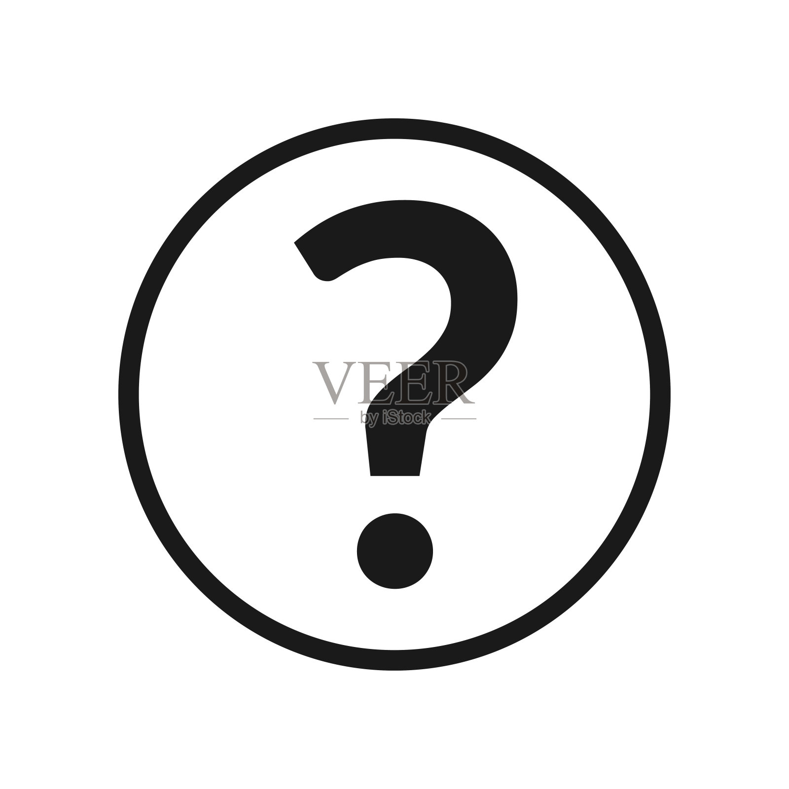 问号图标。常见问题圆圈按钮或标志。矢量插图。图标素材