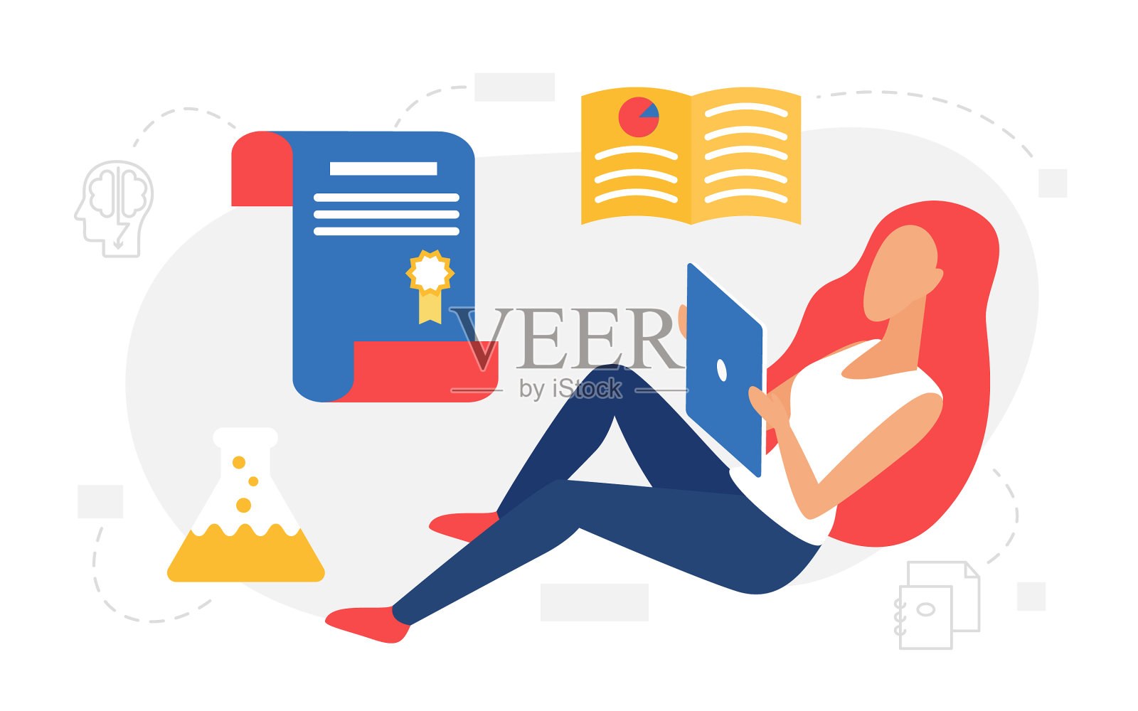 教育技术和在线教育设计元素图片