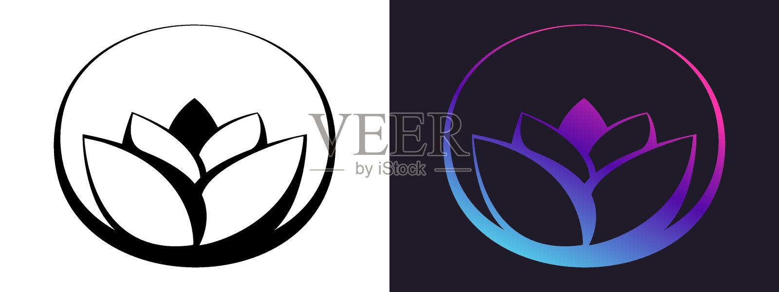 莲花标志设计元素图片